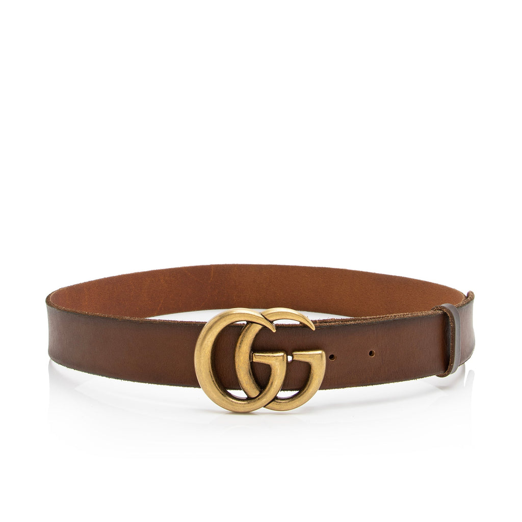 Gucci Distressed Leather GG Marmont Belt - Size 36 / 90 (SHF-23272)