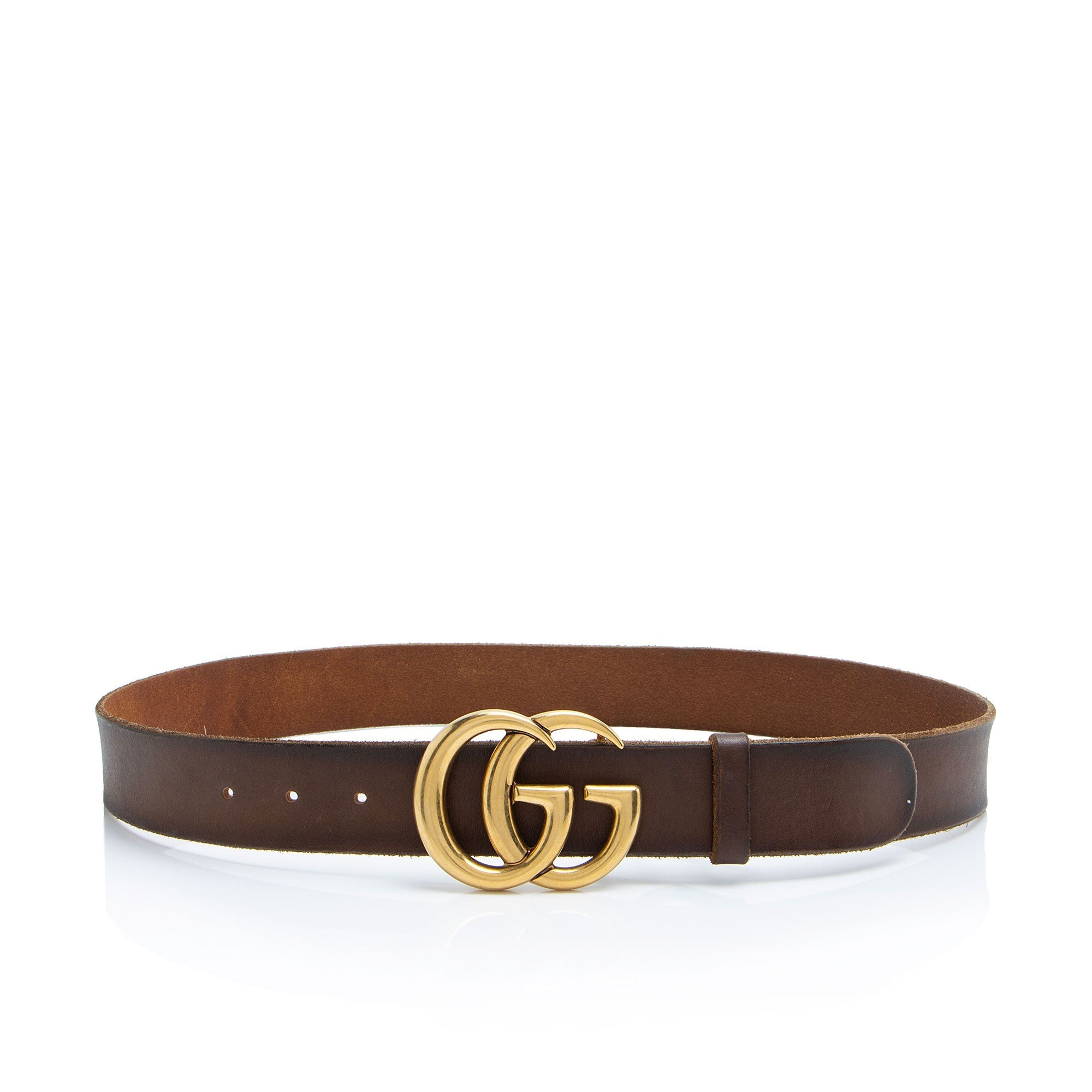 Gucci Distressed Leather GG Marmont Belt - Size 36 / 90
