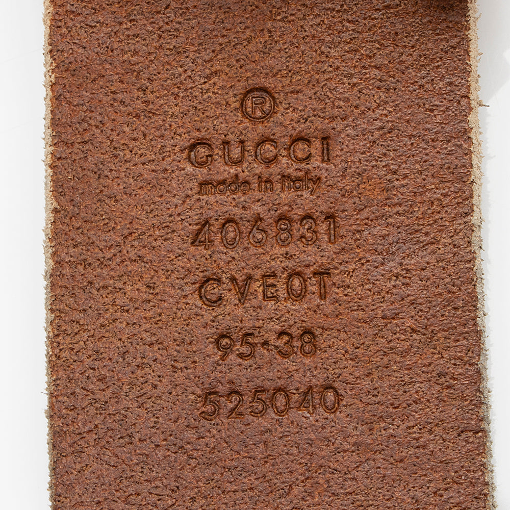 Gucci Distressed Leather GG Marmont Belt - Size 38 / 95 (SHF-20701)