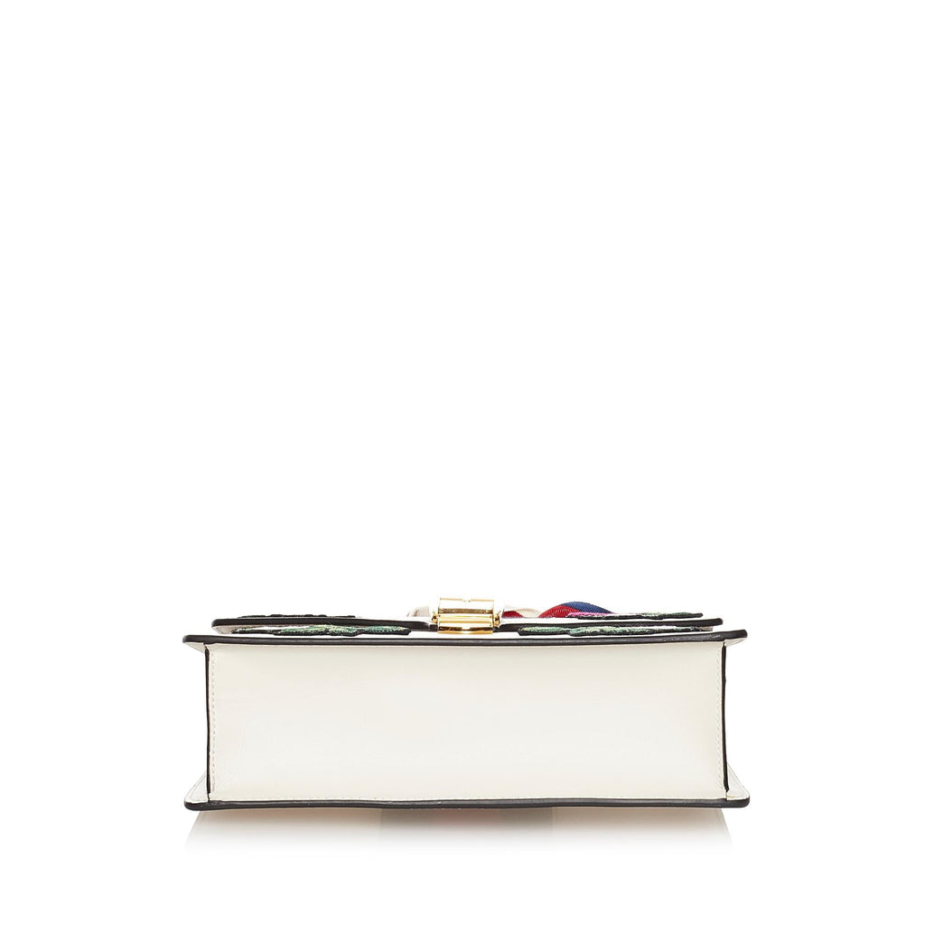 Gucci Embroidered Sylvie Leather Shoulder Bag (SHG-33807)