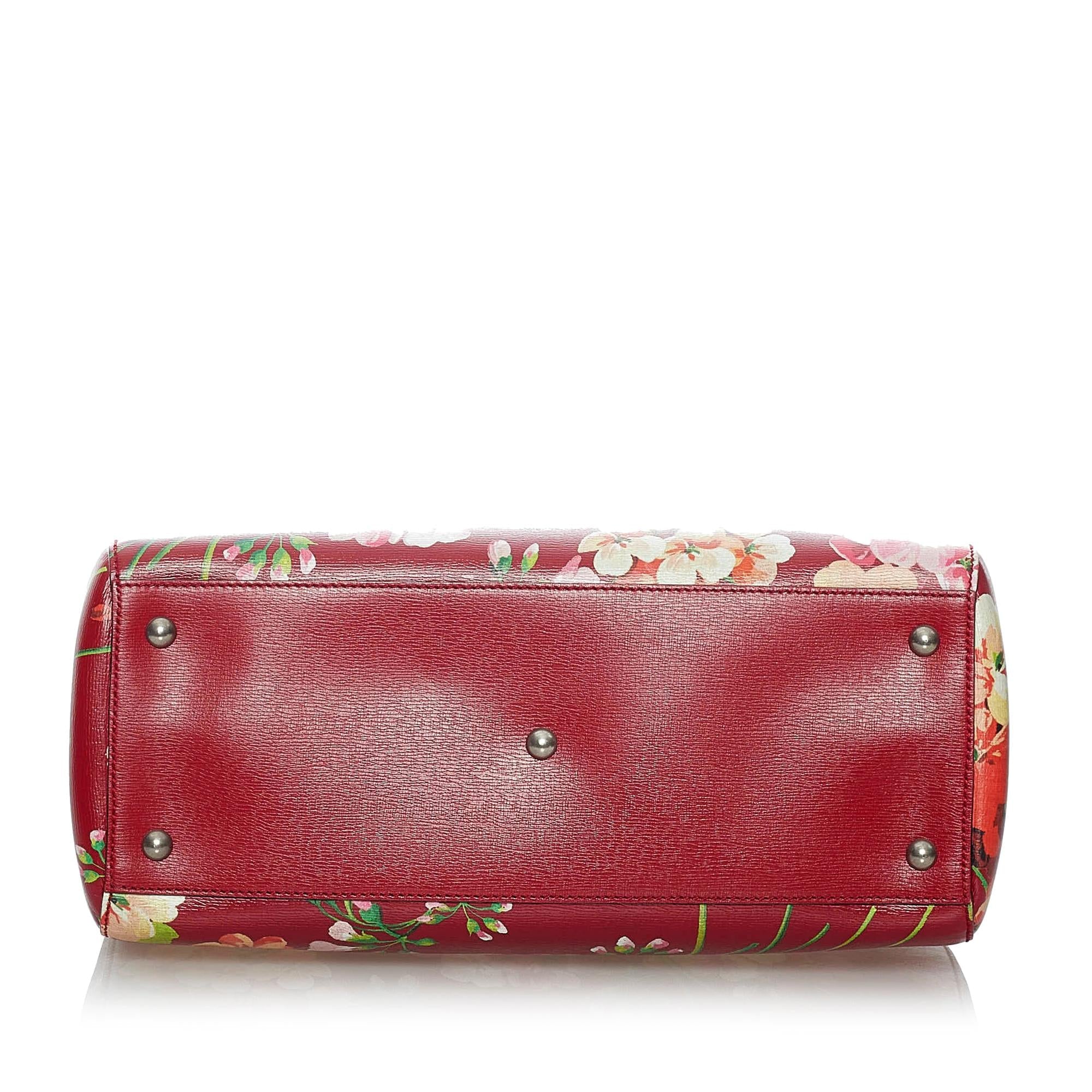 Gucci Flora Bamboo Shopper Leather Satchel (SHG-29733)