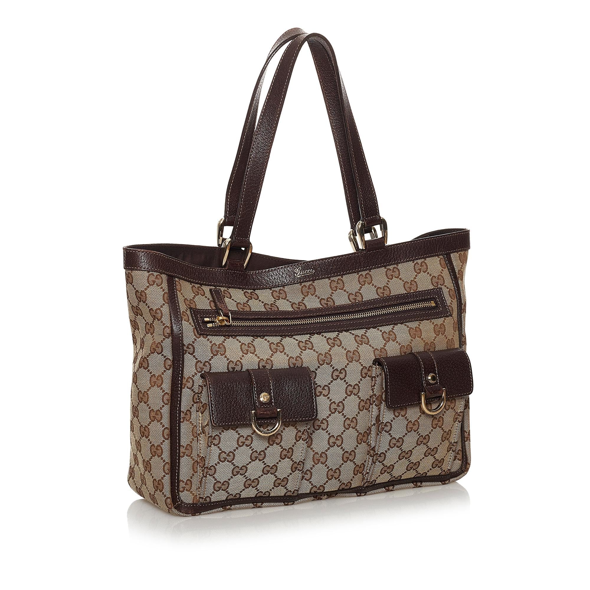 Gucci GG Canvas Abbey D-Ring Shoulder Bag (SHG-30118)
