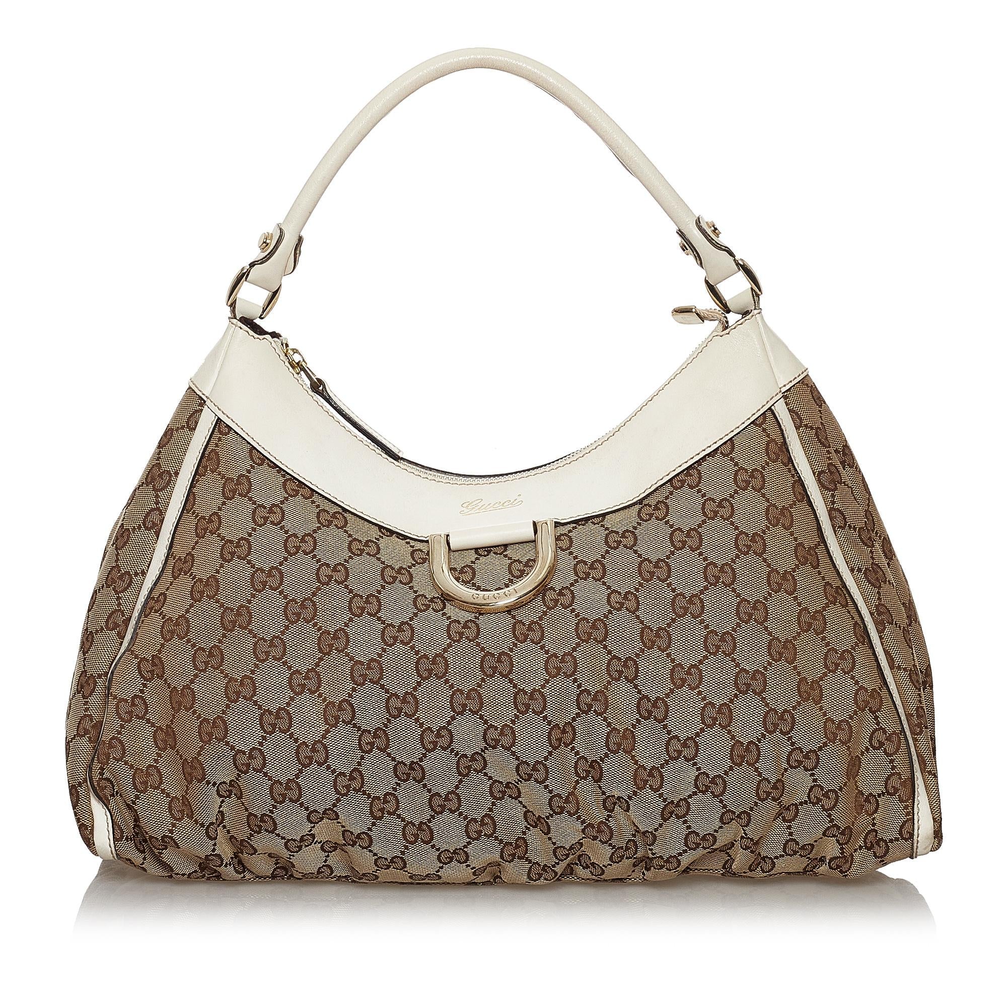 Gucci GG Canvas Abbey D-Ring Shoulder Bag (SHG-30184)