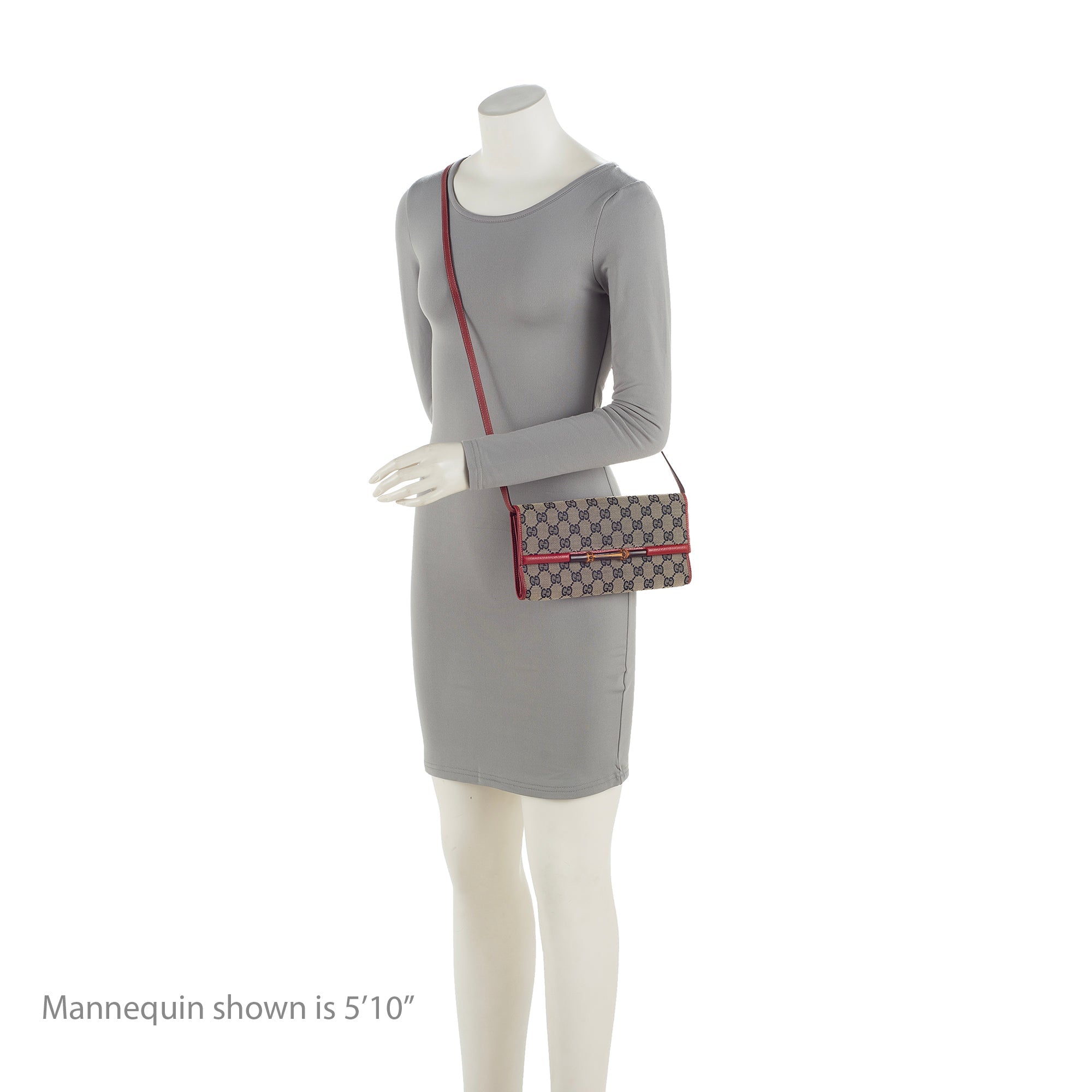 Gucci GG Canvas Bamboo Bar Clutch (SHF-23324)