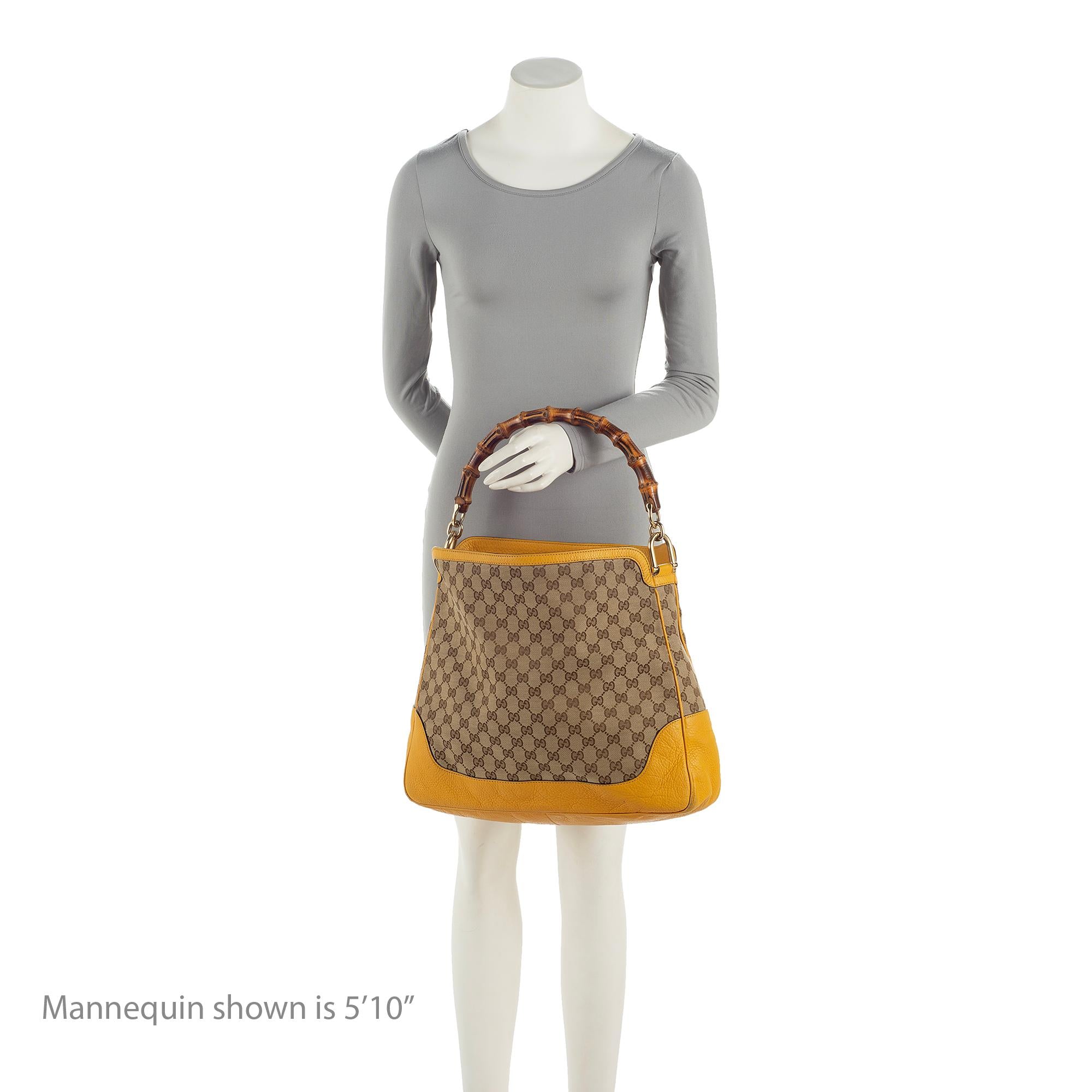 Gucci GG Canvas Bamboo Diana Medium Shoulder Bag (SHF-23523)