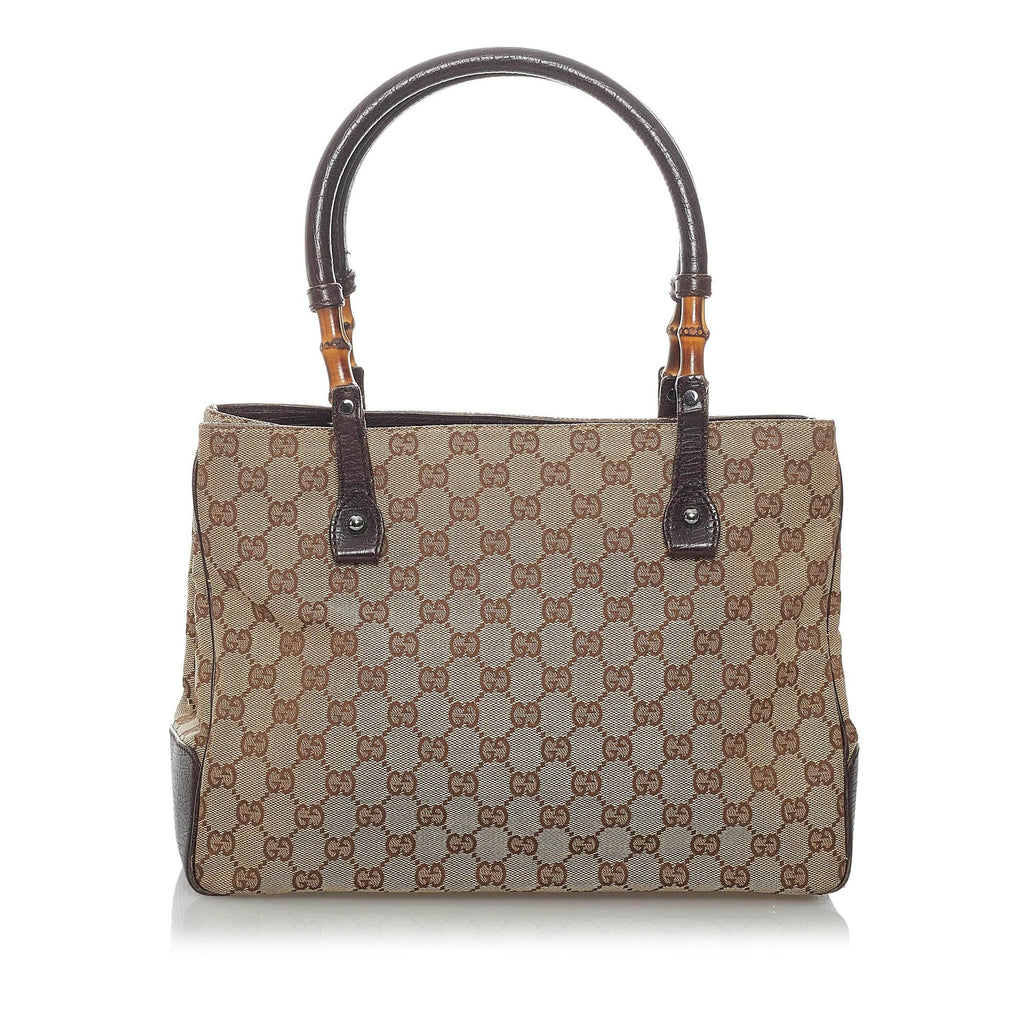 Gucci GG Canvas Bamboo Handbag (SHG-29813)