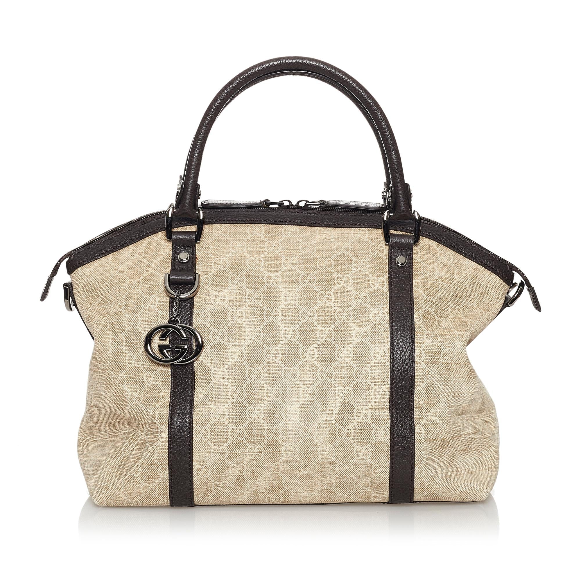 Gucci GG Canvas Charm Dome Satchel (SHG-30969)