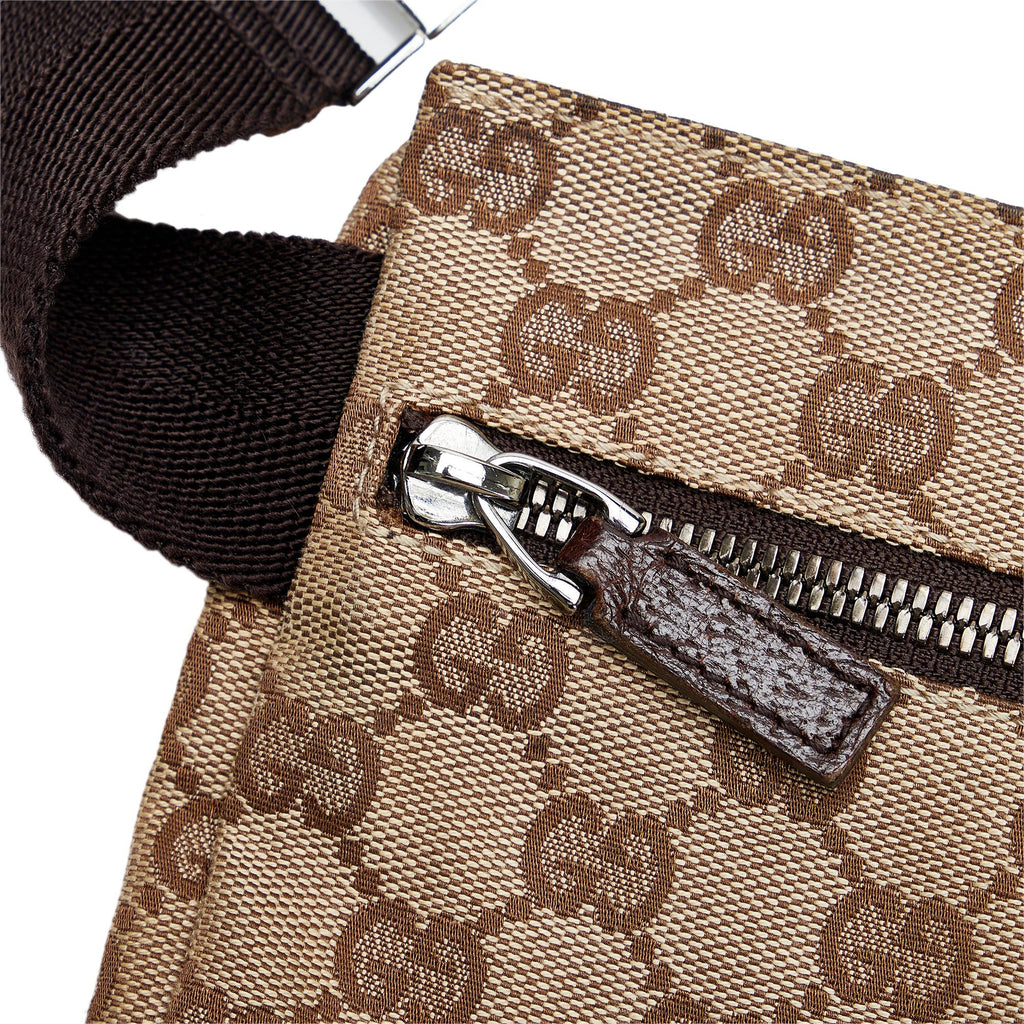 Gucci GG Canvas Double Pocket Belt Bag (SHG-Ne4e13)