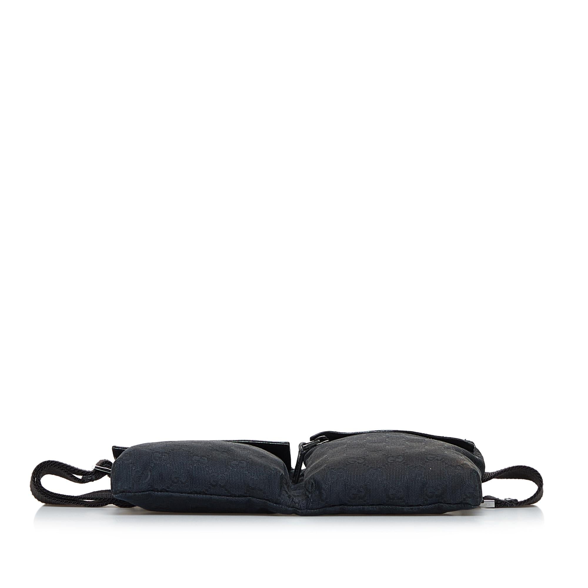 Gucci GG Canvas Double Pocket Belt Bag (SHG-jTXA2O)
