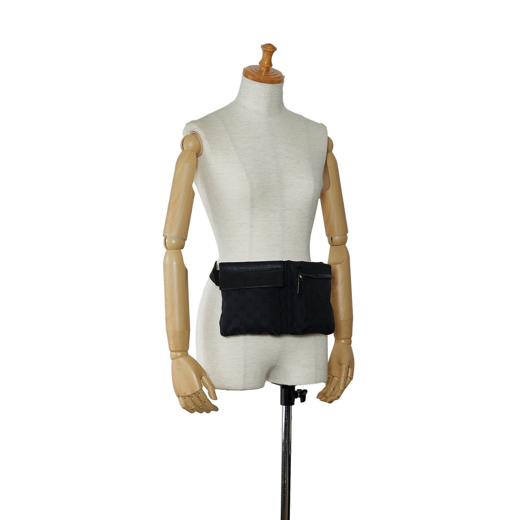 Gucci GG Canvas Double Pocket Belt Bag (SHG-330faY)