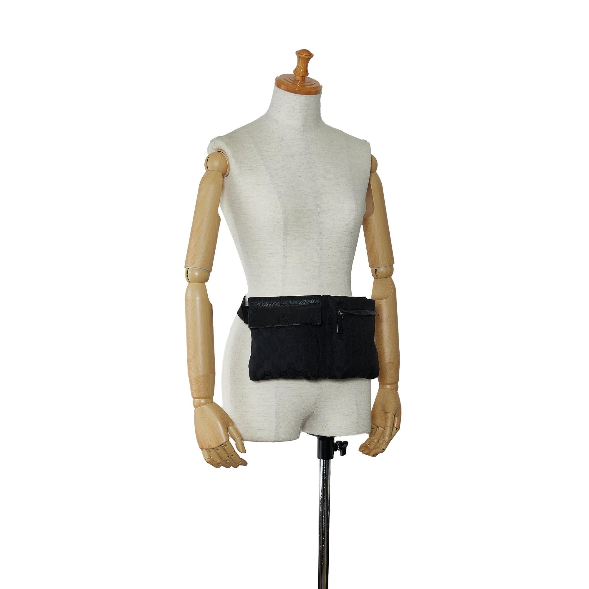 Gucci GG Canvas Double Pocket Belt Bag (SHG-330faY)