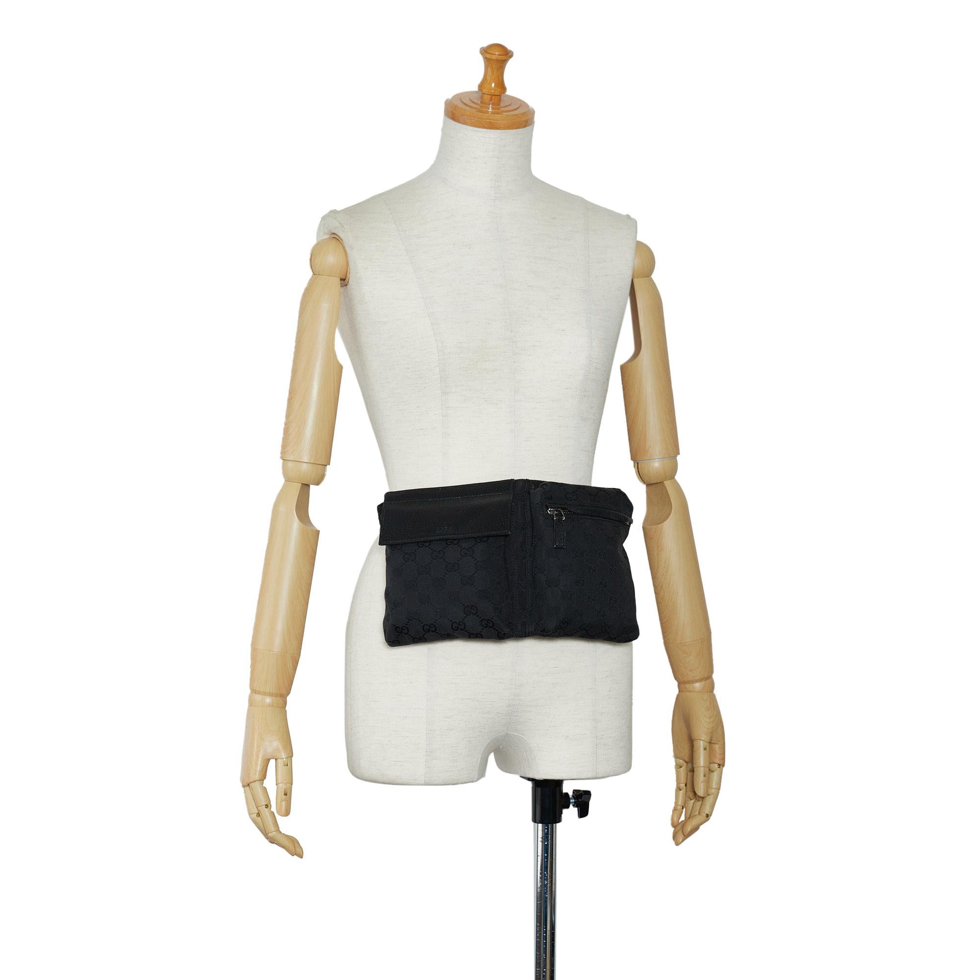 Gucci GG Canvas Double Pocket Belt Bag (SHG-WS8NBX)