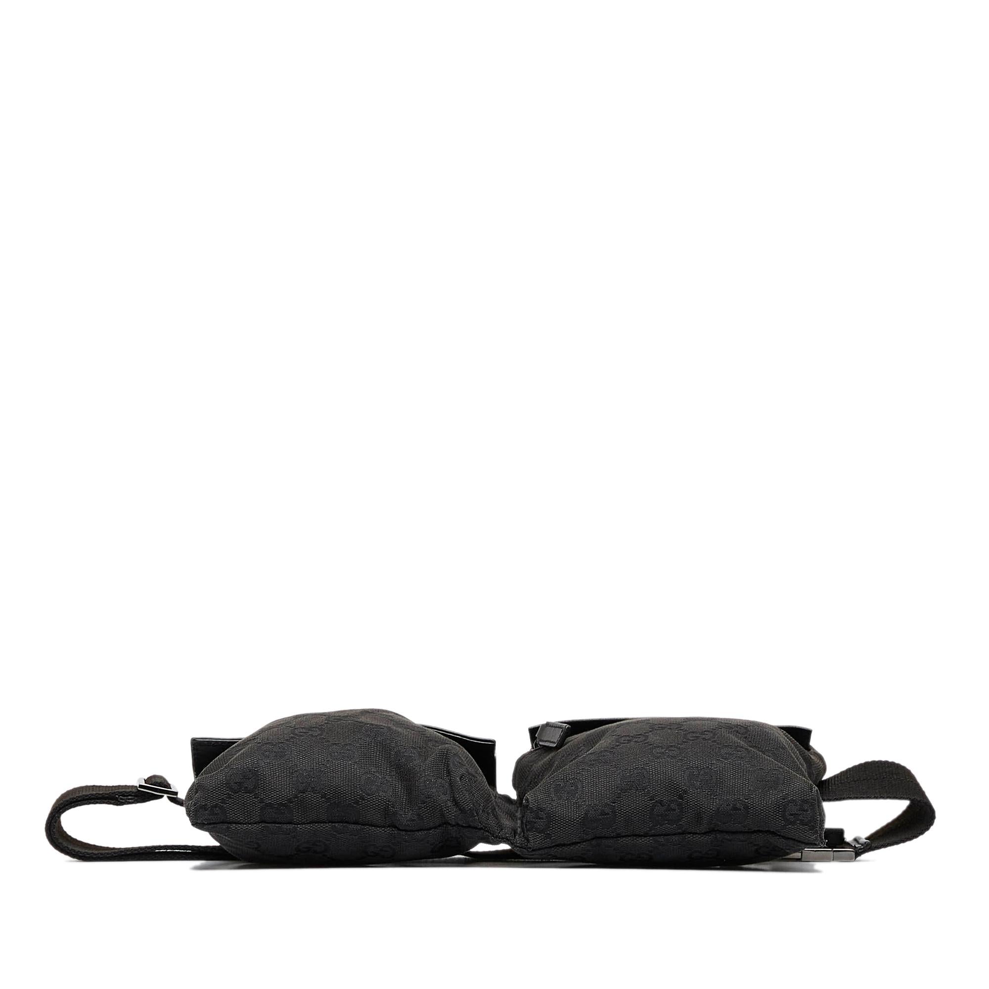 Gucci GG Canvas Double Pocket Belt Bag (SHG-9YRfAM)