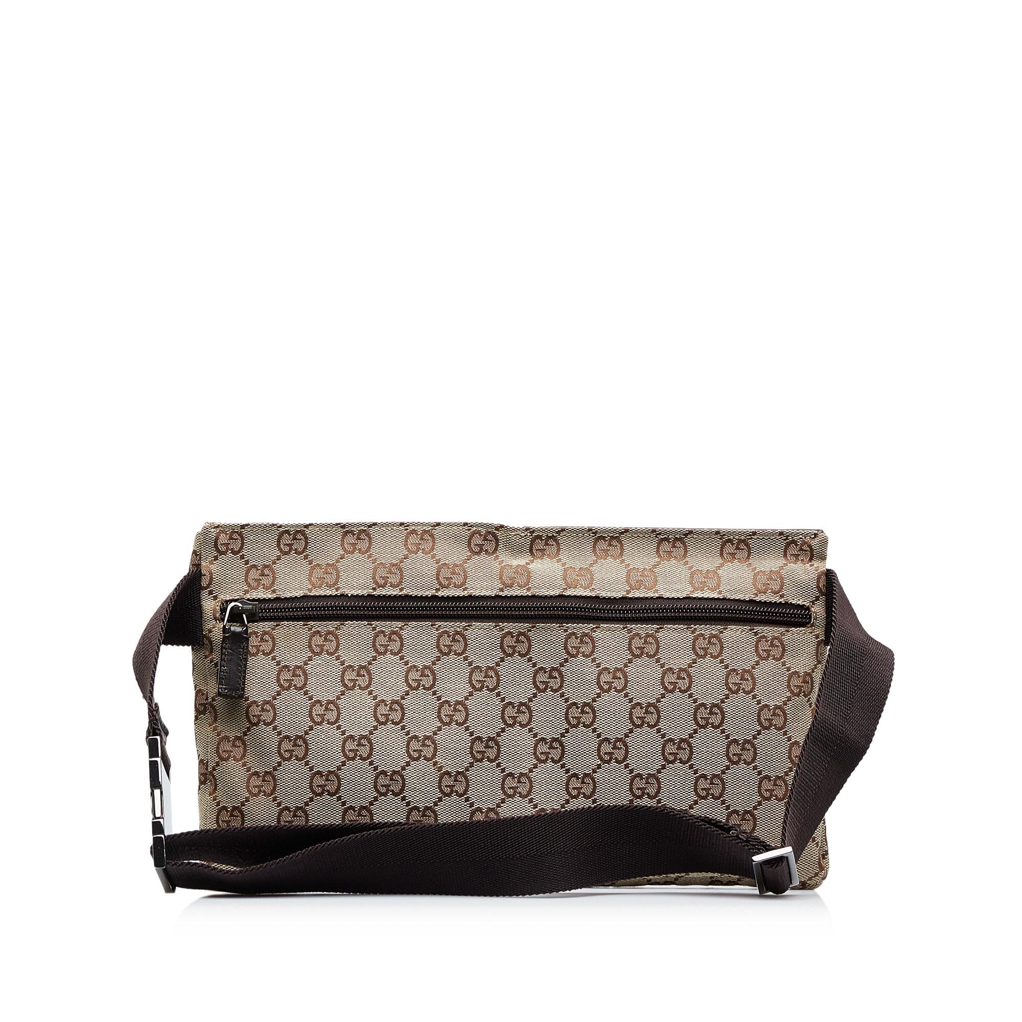 Gucci GG Canvas Double Pocket Belt Bag (SHG-BZKMqY)