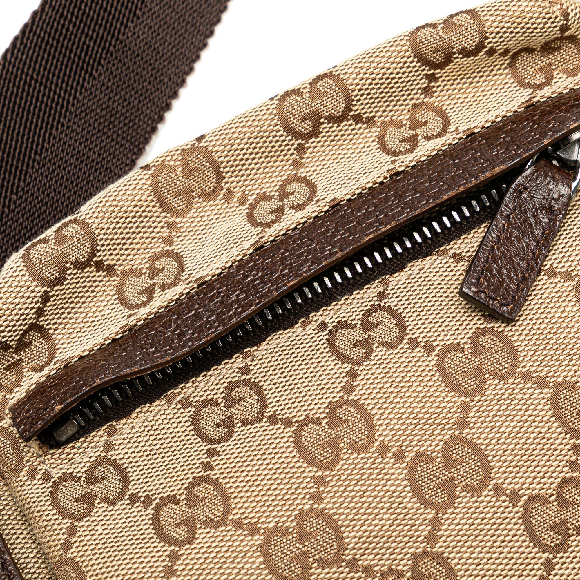 Gucci GG Canvas Double Pocket Belt Bag (SHG-e5K44J)