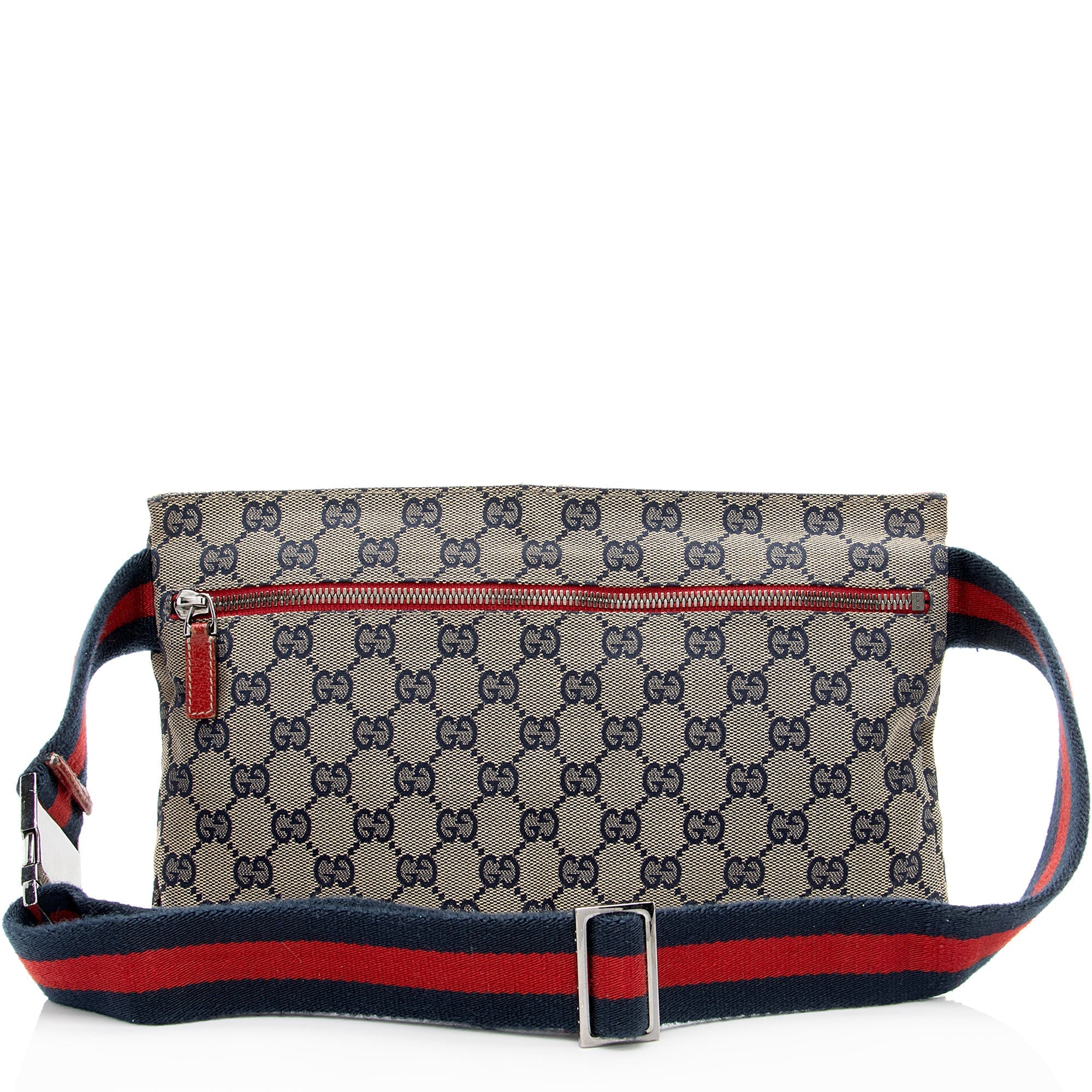 Gucci GG Canvas Double Pocket Belt Bag (SHF-SkYvtK)