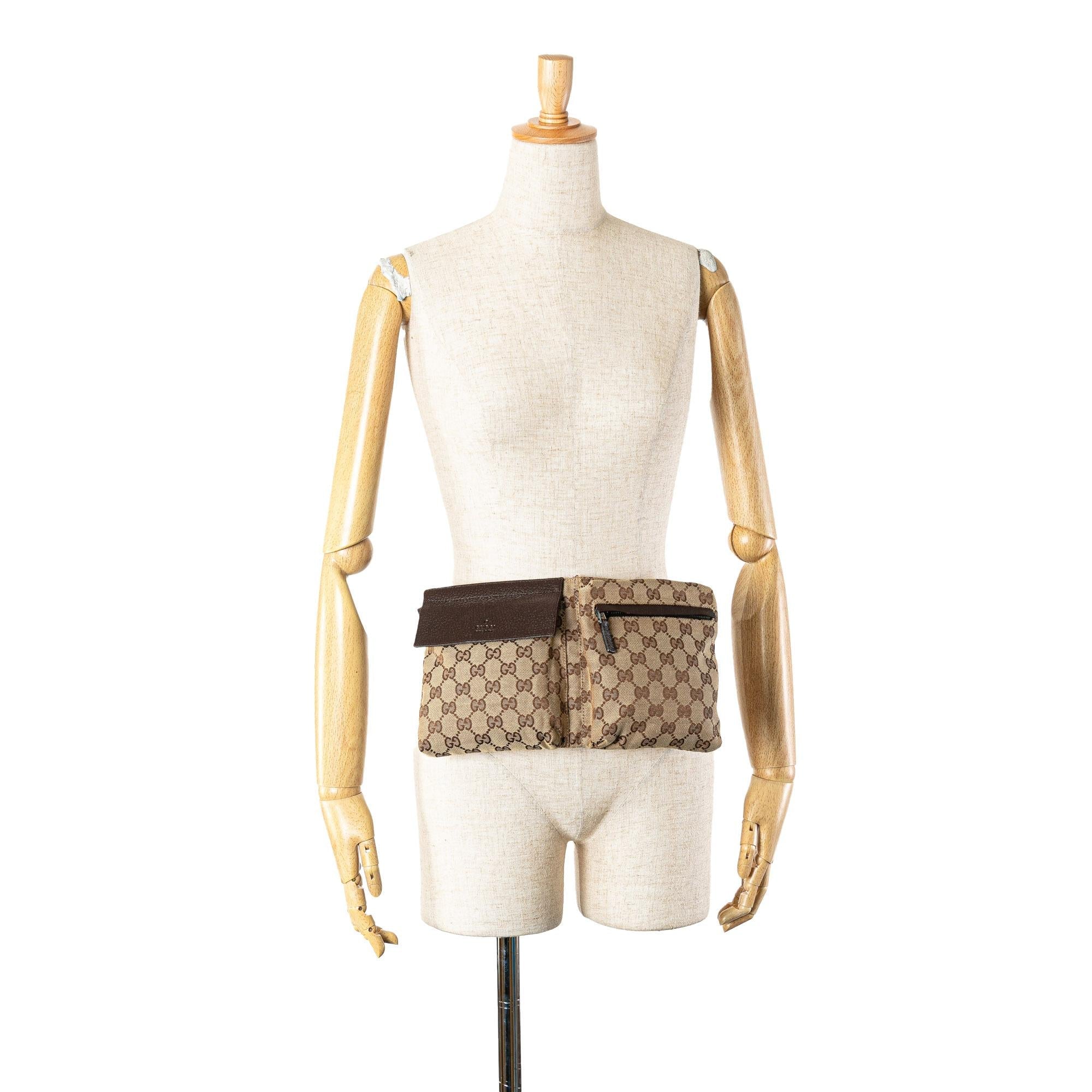Gucci GG Canvas Double Pocket Belt Bag (SHG-g4W9QX)