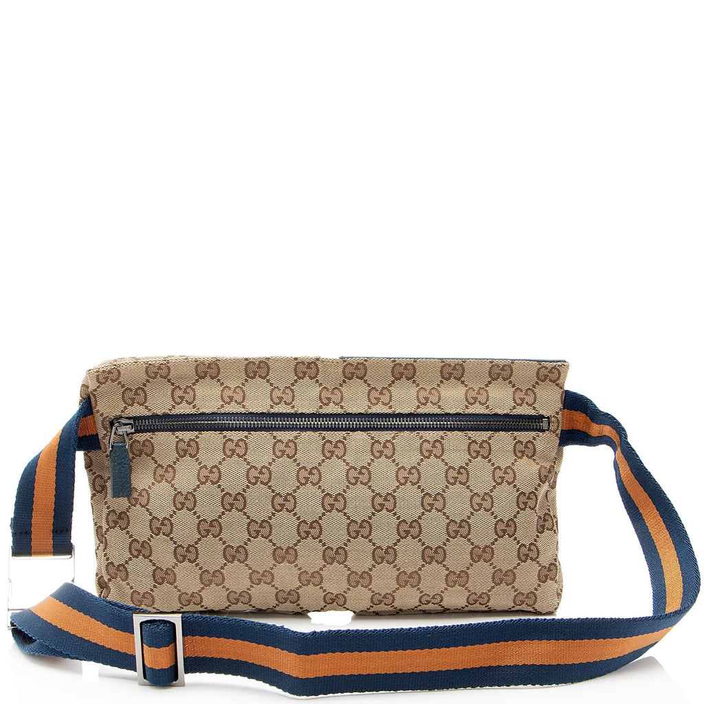 Gucci GG Canvas Double Pocket Belt Bag