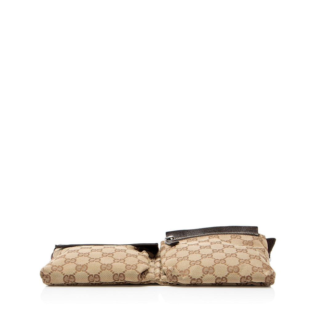 Gucci GG Canvas Double Pocket Belt Bag