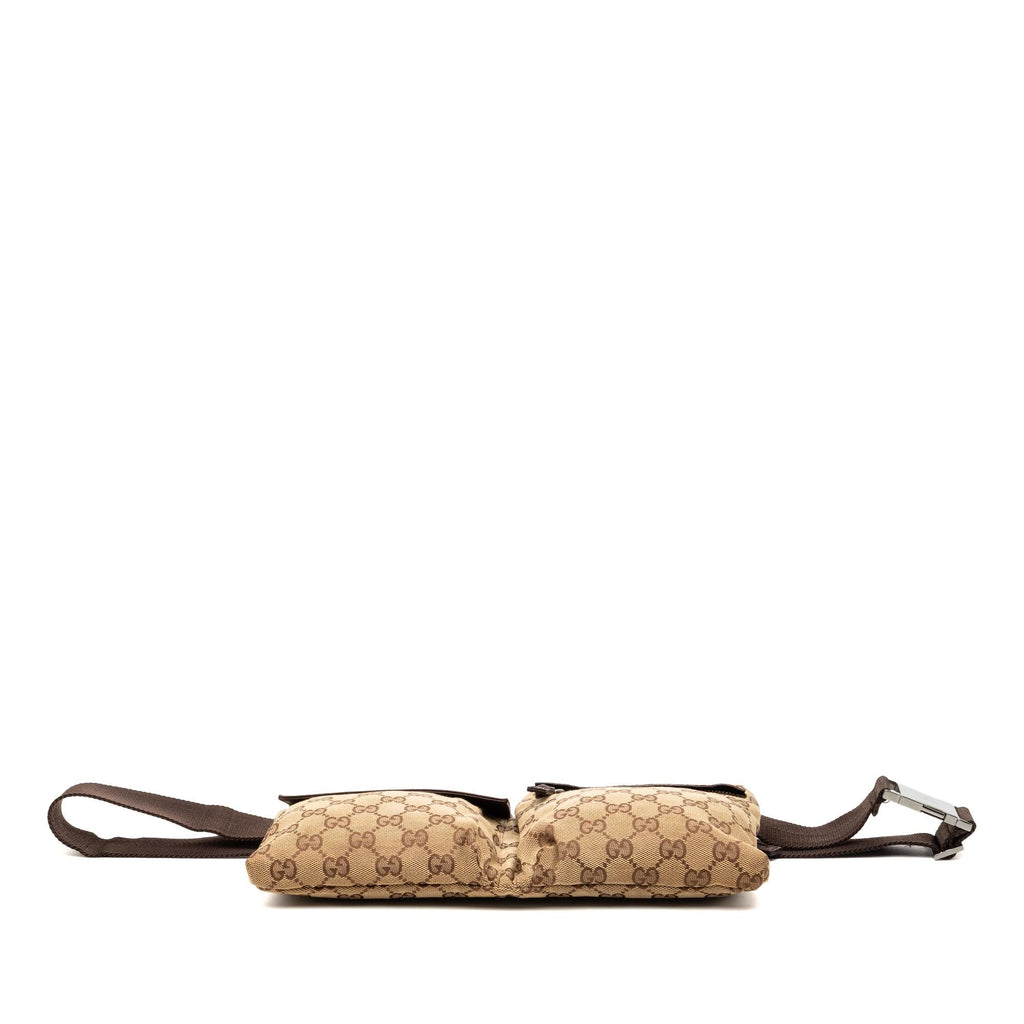 Gucci GG Canvas Double Pocket Belt Bag