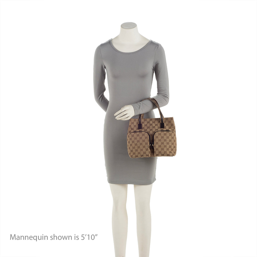 Gucci GG Canvas Double Pocket Tote (SHF-23270)