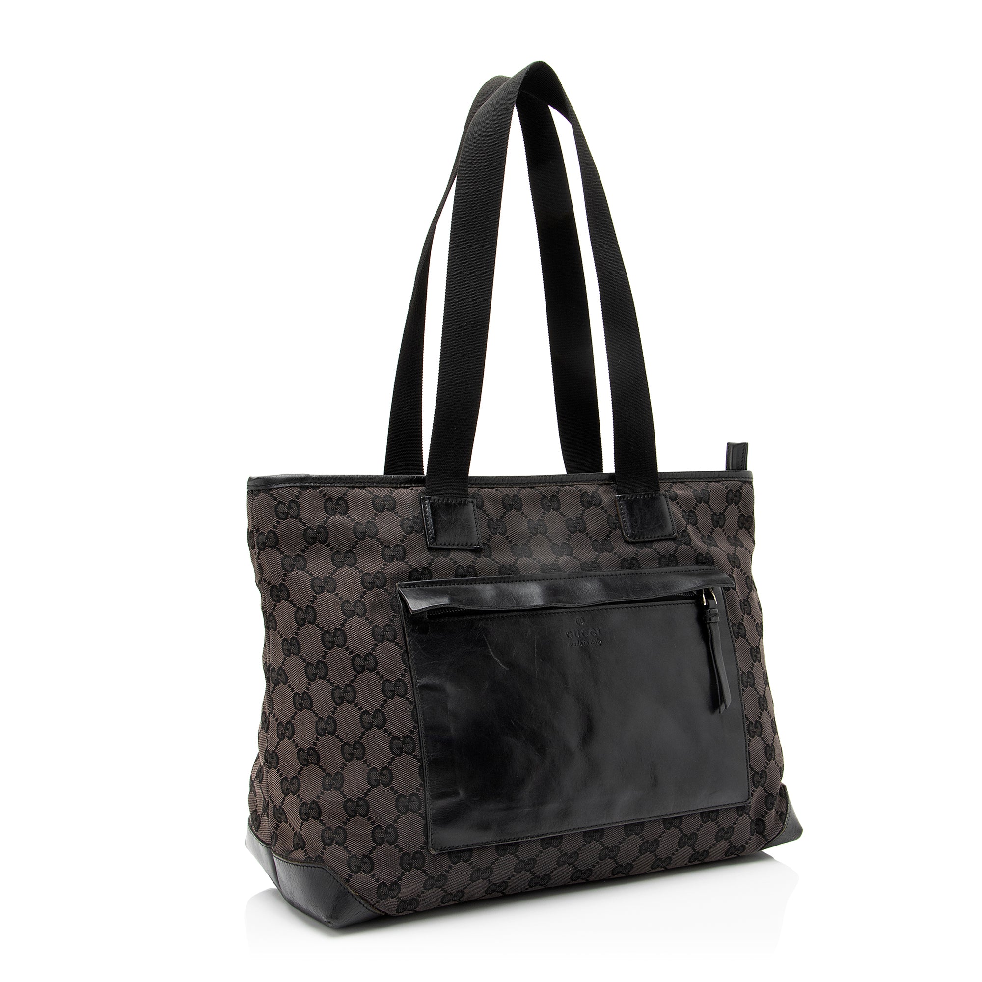 Gucci GG Canvas Front Pocket E/W Shopping Tote (SHF-23636)