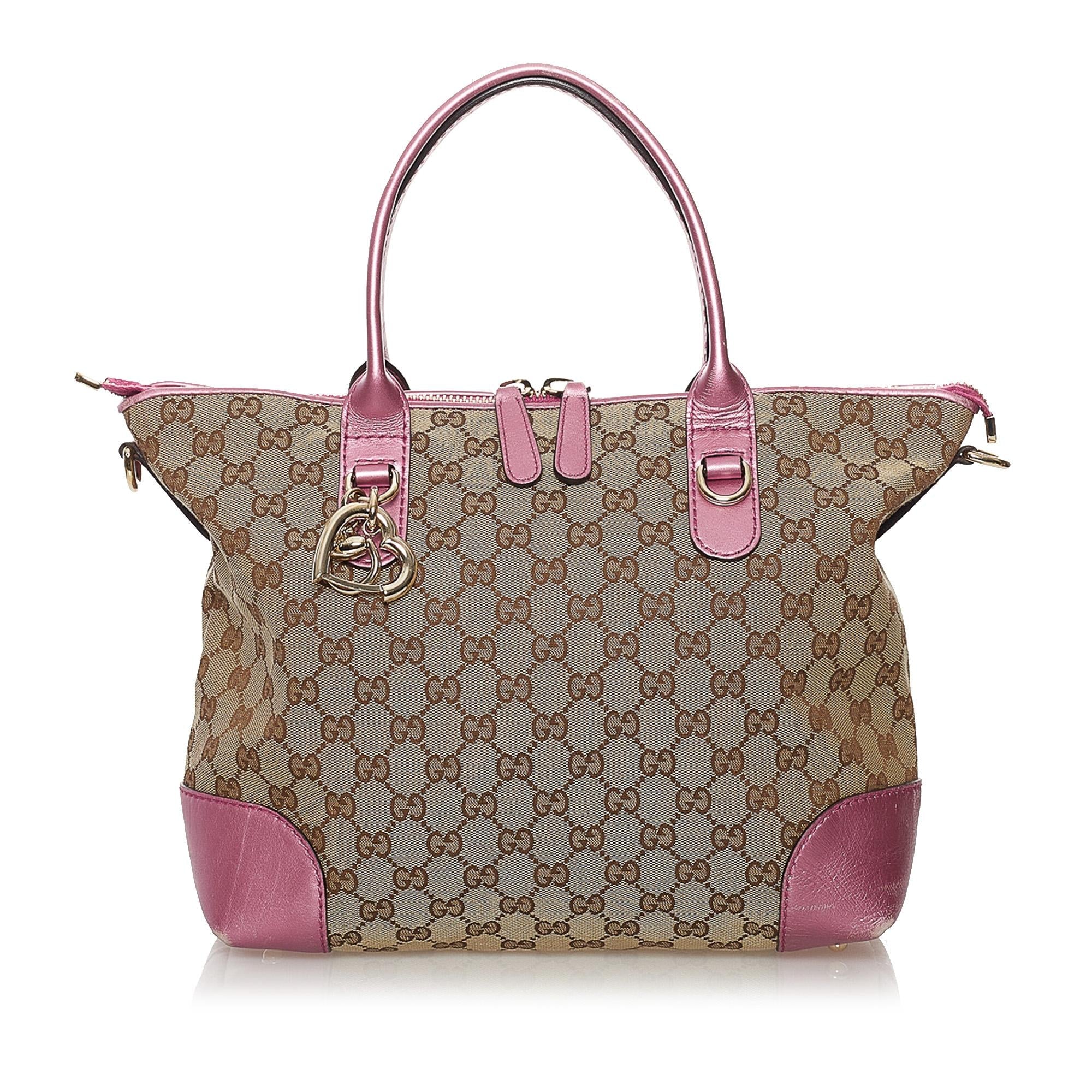 Gucci GG Canvas Heart Bit Satchel (SHG-32482)
