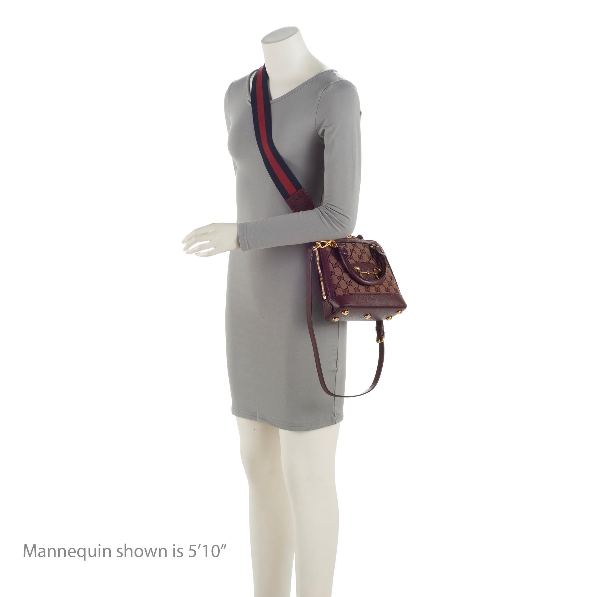 Gucci GG Canvas Horsebit 1955 Mini Top Handle Bag (SHF-23739)