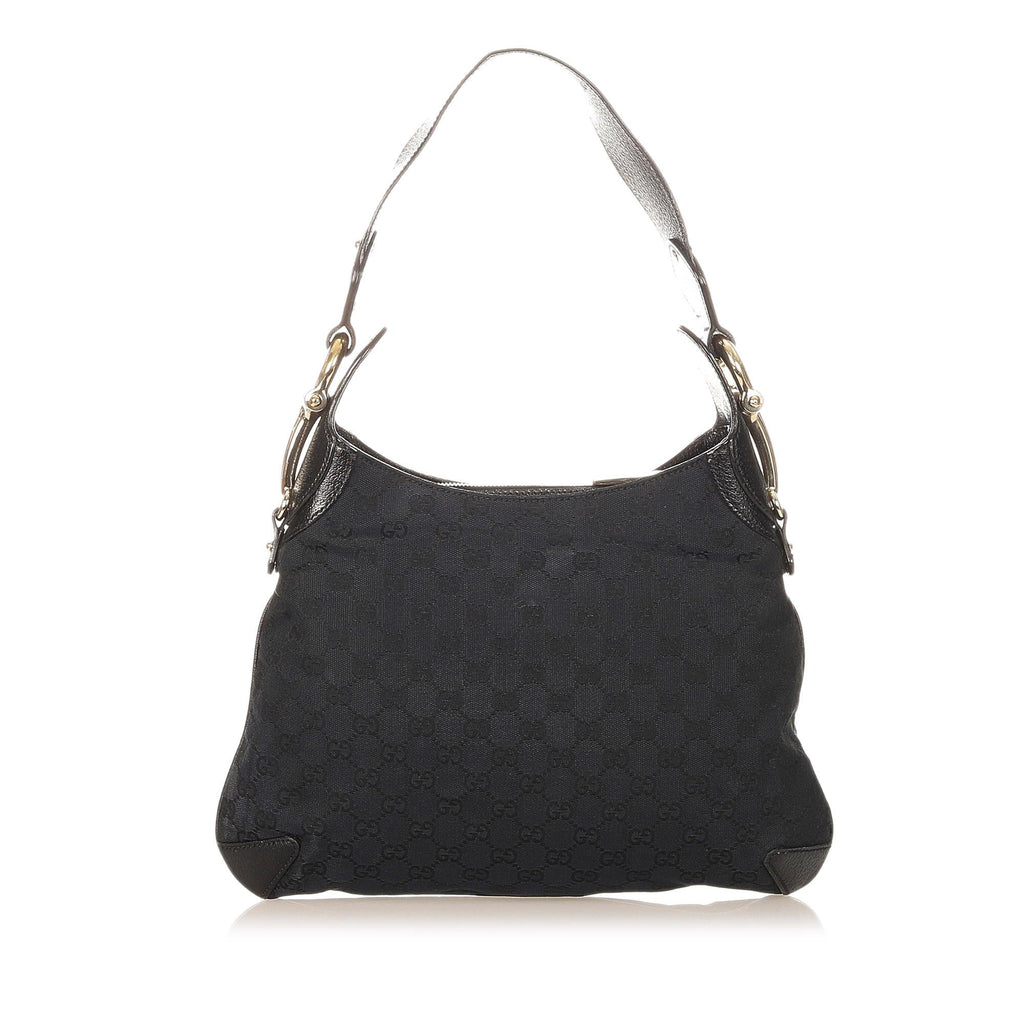 Gucci GG Canvas Horsebit Creole Shoulder Bag (SHG-32128)