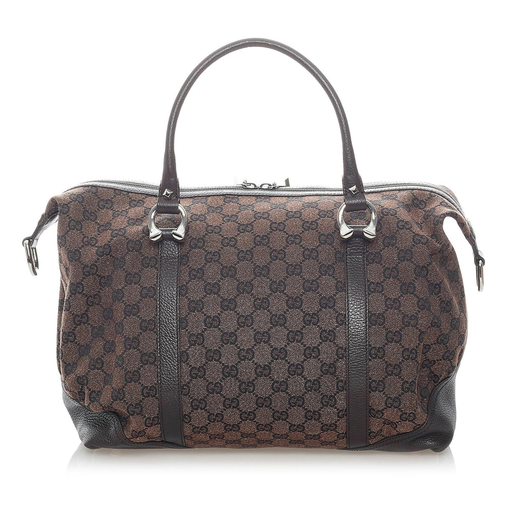 Gucci GG Canvas Horsebit Nail Boston Bag (SHG-32061)
