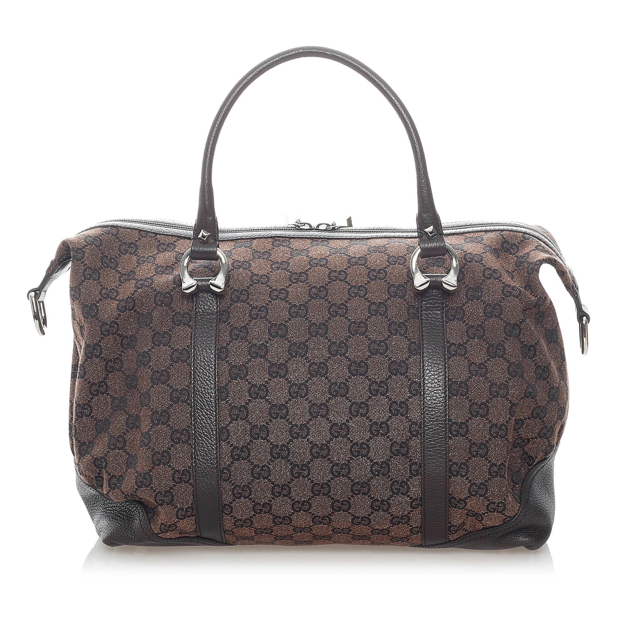 Gucci GG Canvas Horsebit Nail Boston Bag (SHG-32061)