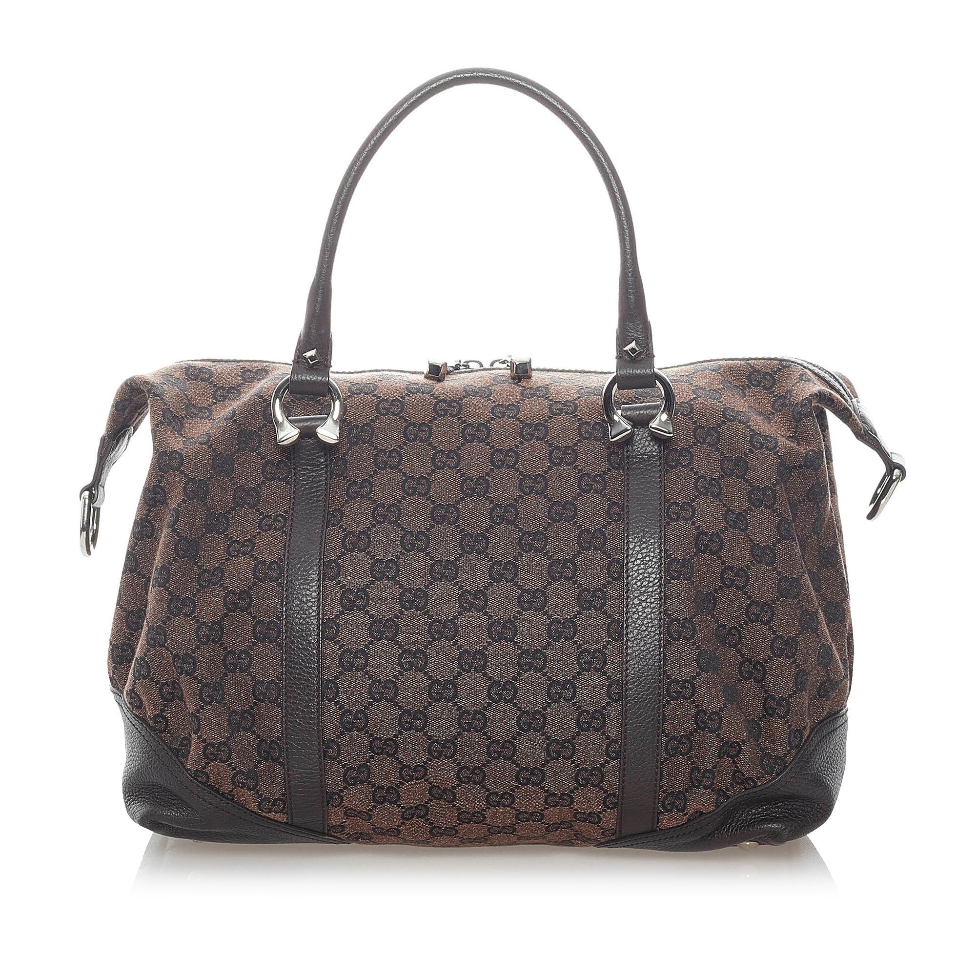 Gucci GG Canvas Horsebit Nail Boston Bag (SHG-32061)