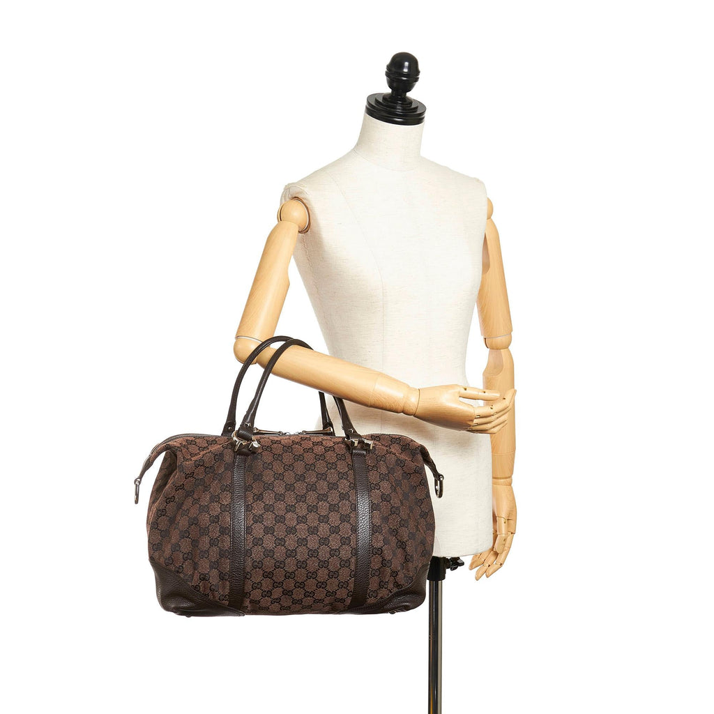 Gucci GG Canvas Horsebit Nail Boston Bag (SHG-32061)