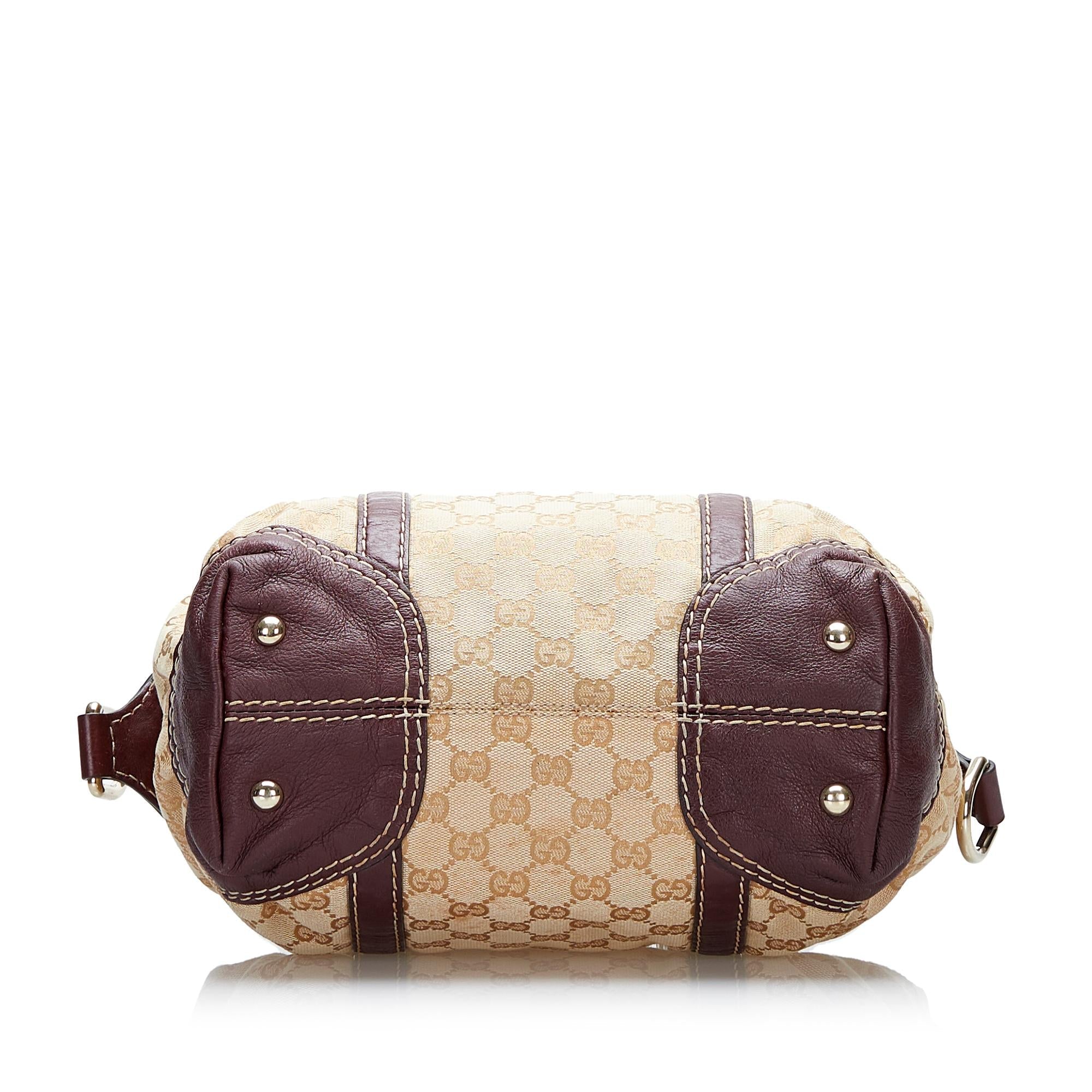 Gucci GG Canvas Horsebit Nail Satchel (SHG-36819)