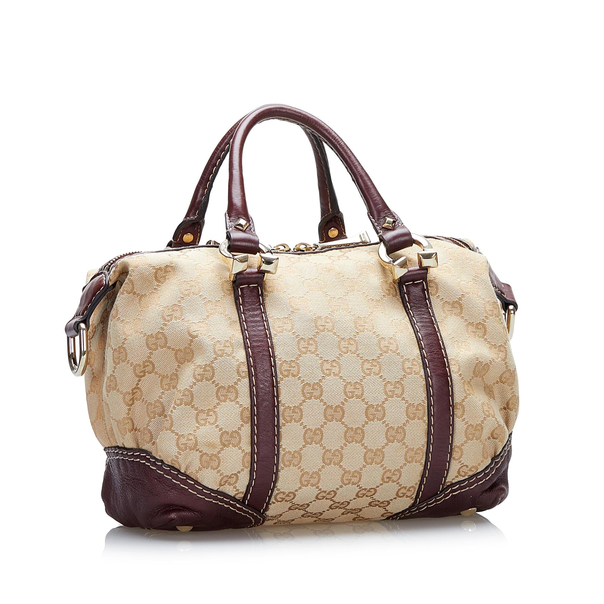 Gucci GG Canvas Horsebit Nail Satchel (SHG-36819)