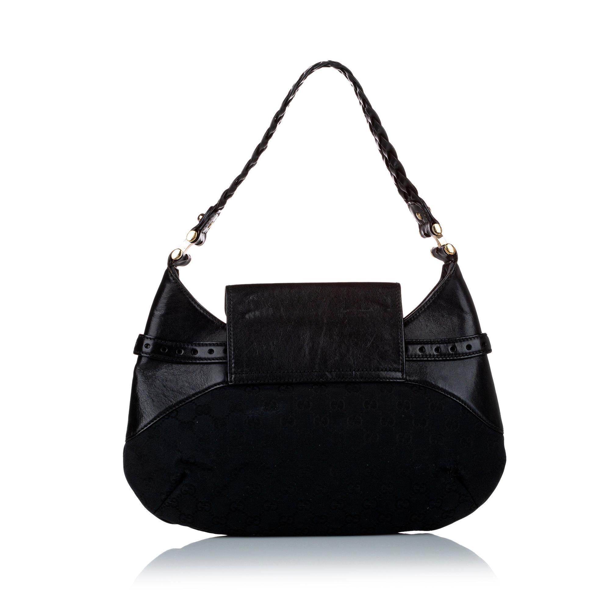 Gucci GG Canvas Horsebit Shoulder Bag (SHG-30316)