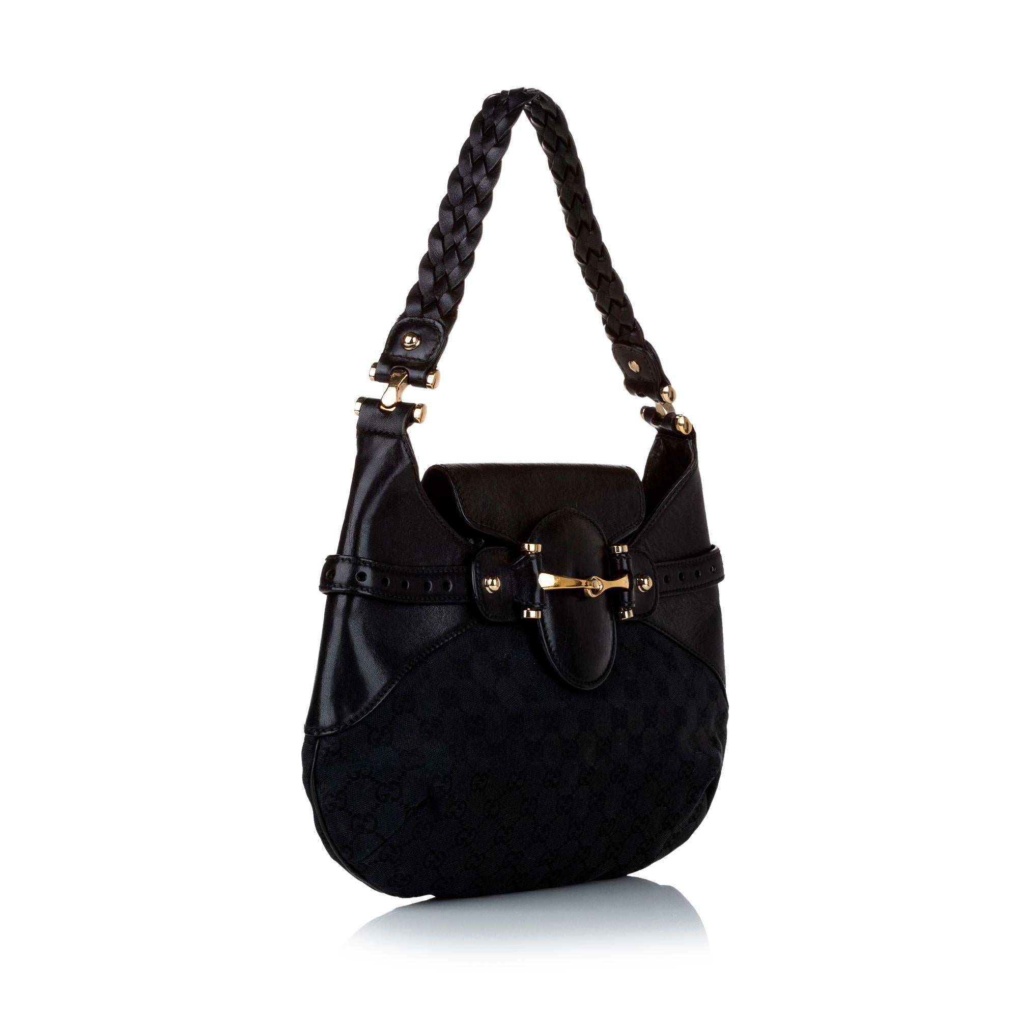Gucci GG Canvas Horsebit Shoulder Bag (SHG-30316)