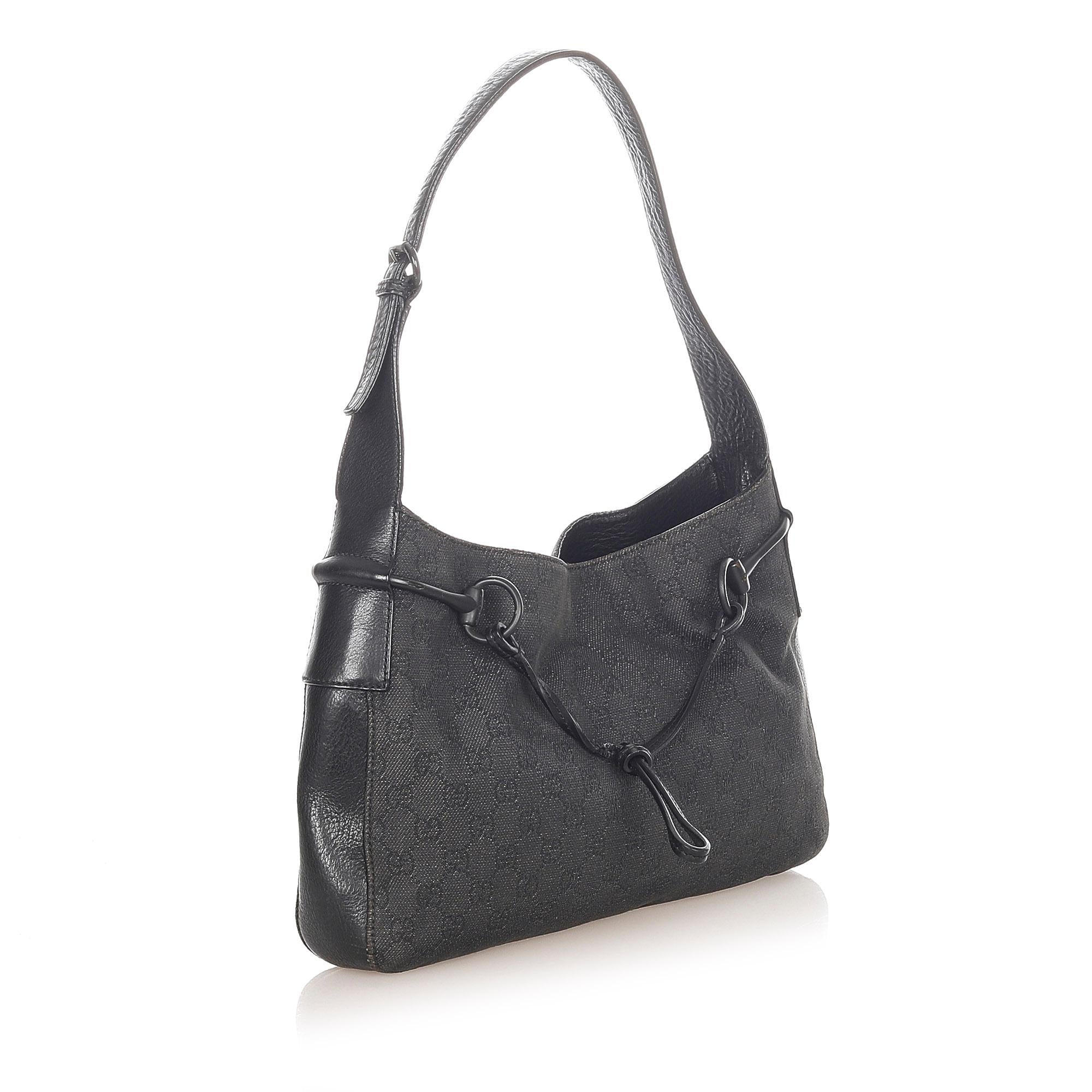 Gucci GG Canvas Horsebit Shoulder Bag (SHG-32126)