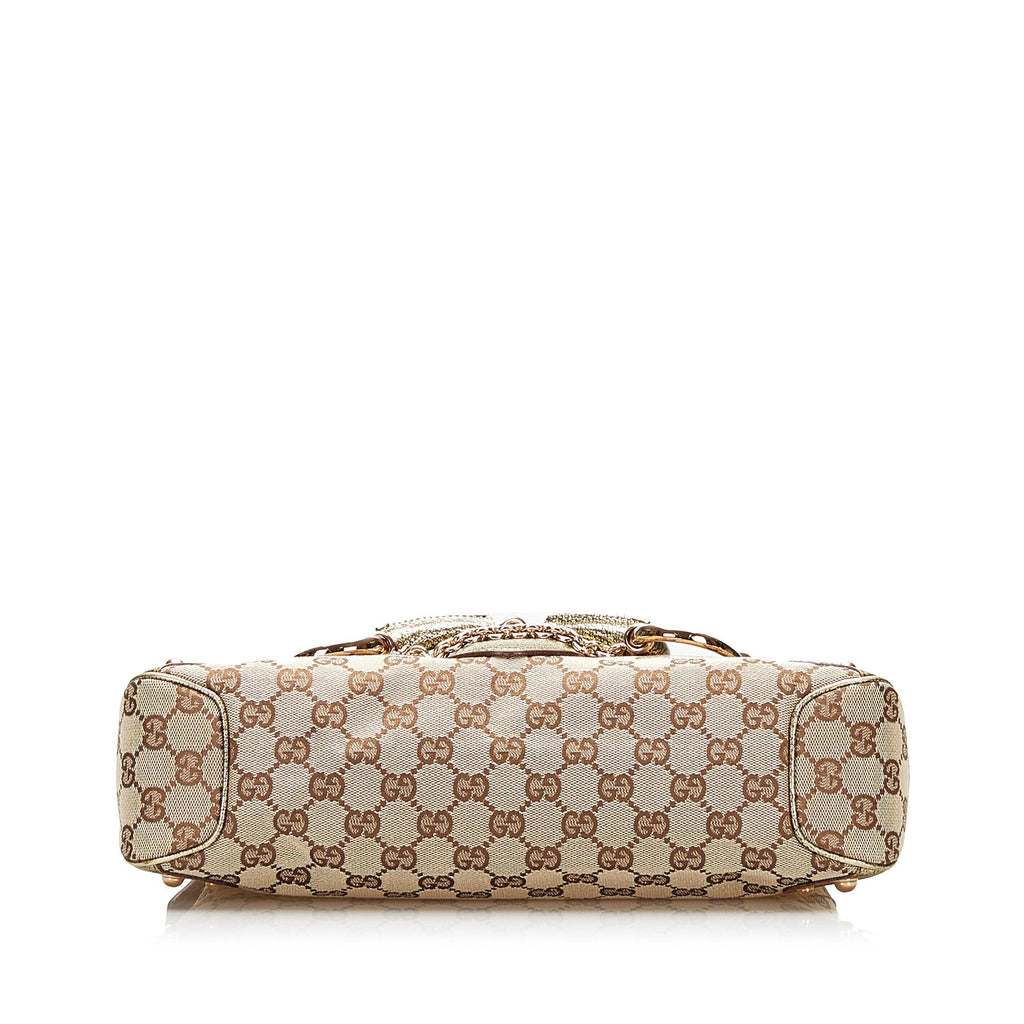 Gucci GG Canvas Horsebit Shoulder Bag (SHG-35618)
