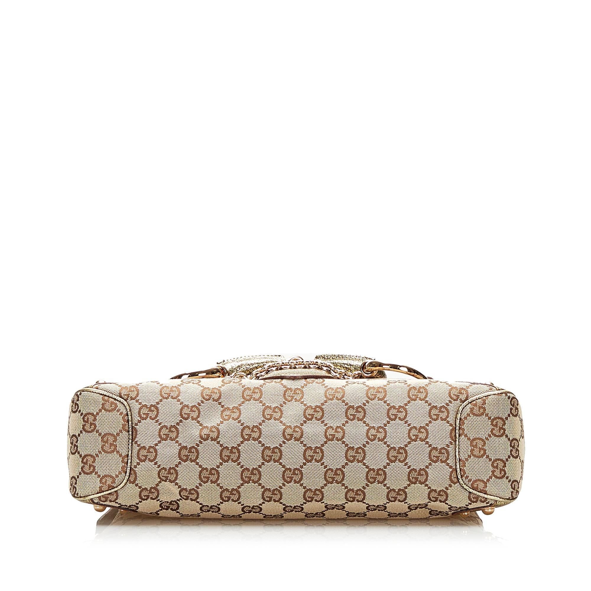Gucci GG Canvas Horsebit Shoulder Bag (SHG-35618)