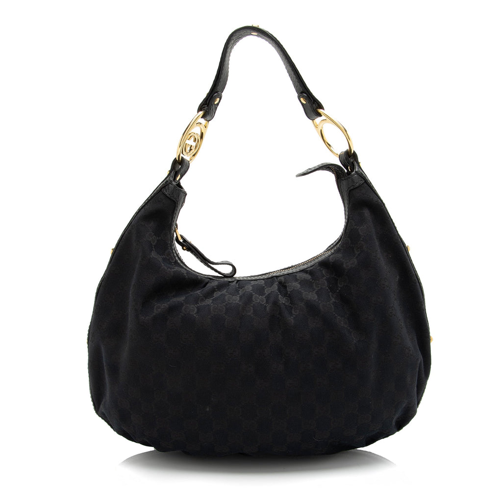 Gucci GG Canvas Interlocking G Medium Hobo (SHF-23929)