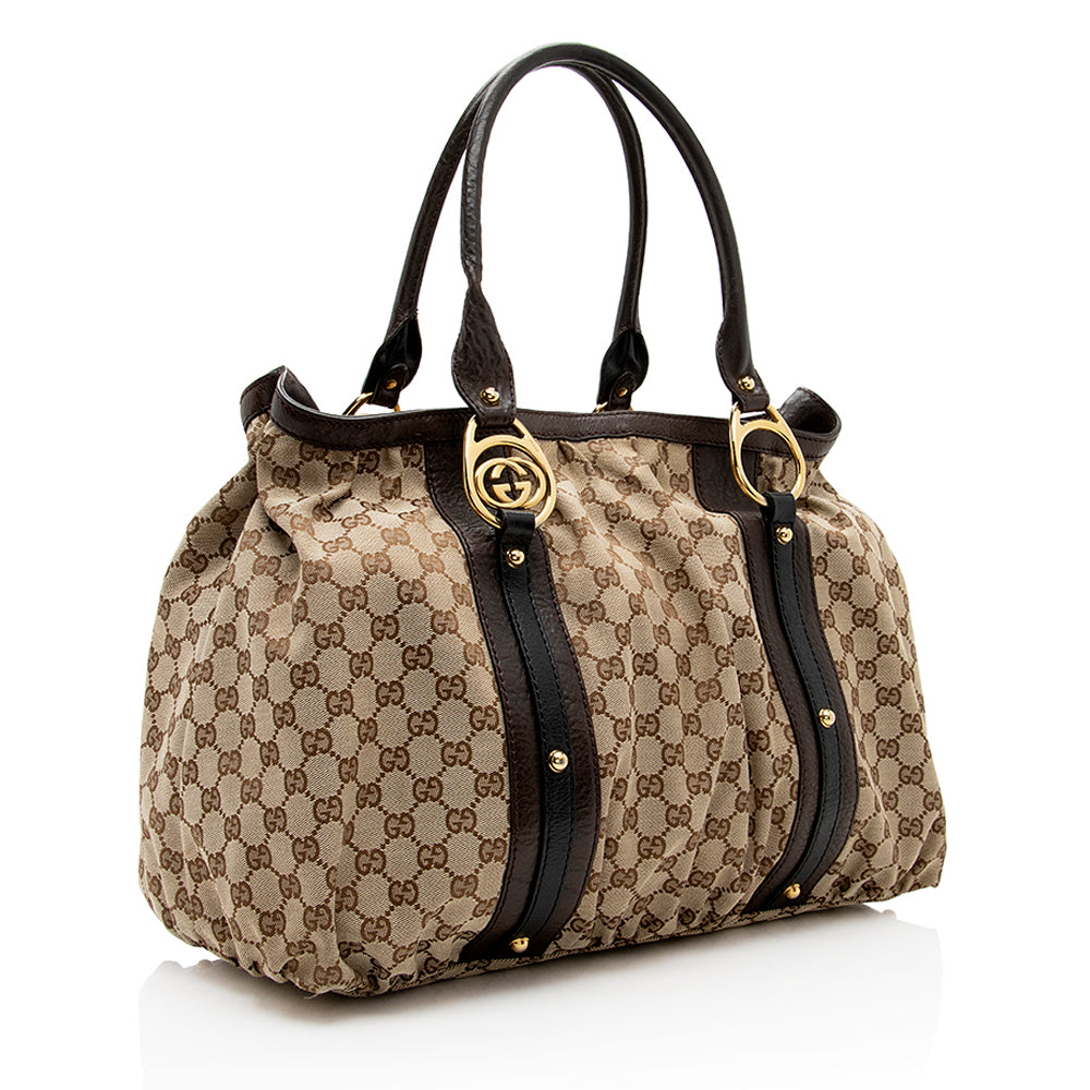 Gucci GG Canvas Interlocking Medium Tote - FINAL SALE (SHF-19043)