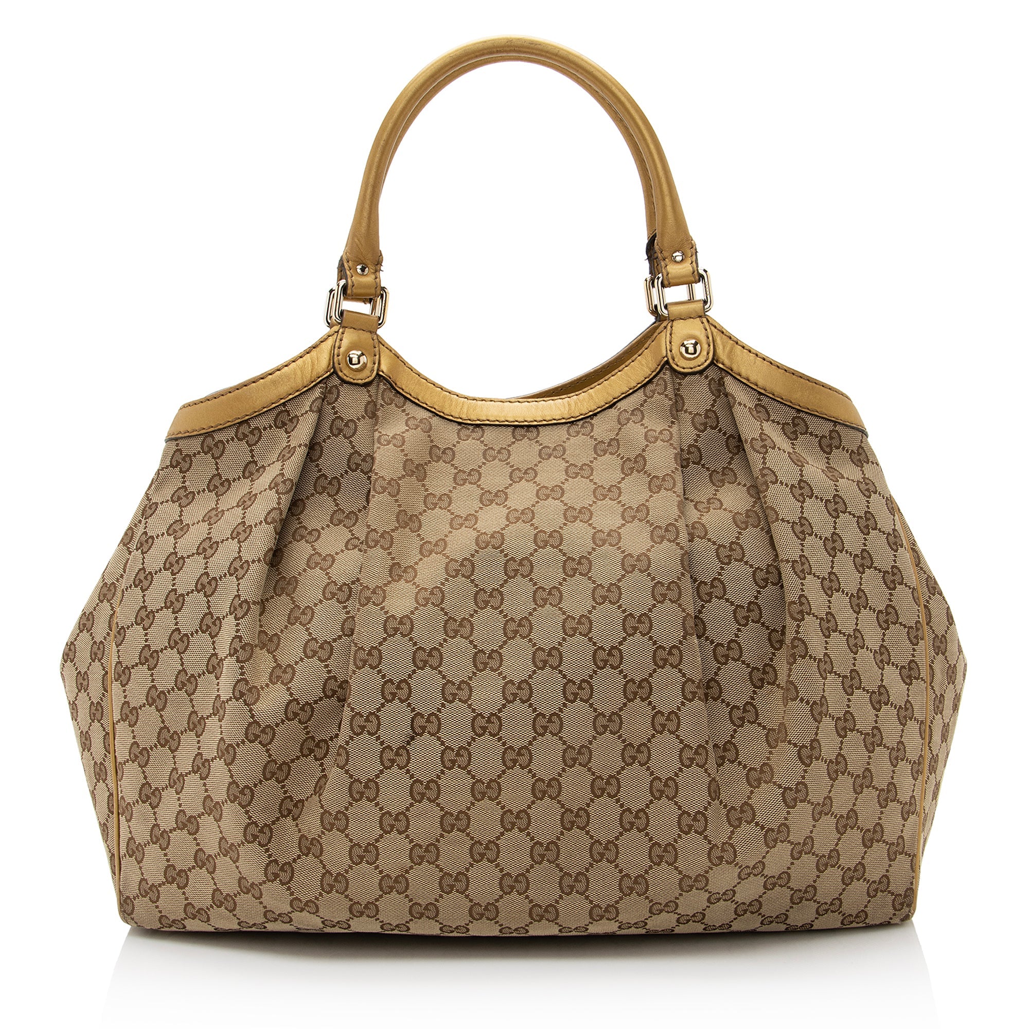 Gucci GG Canvas Metallic Leather Sukey Large Tote (SHF-22504)