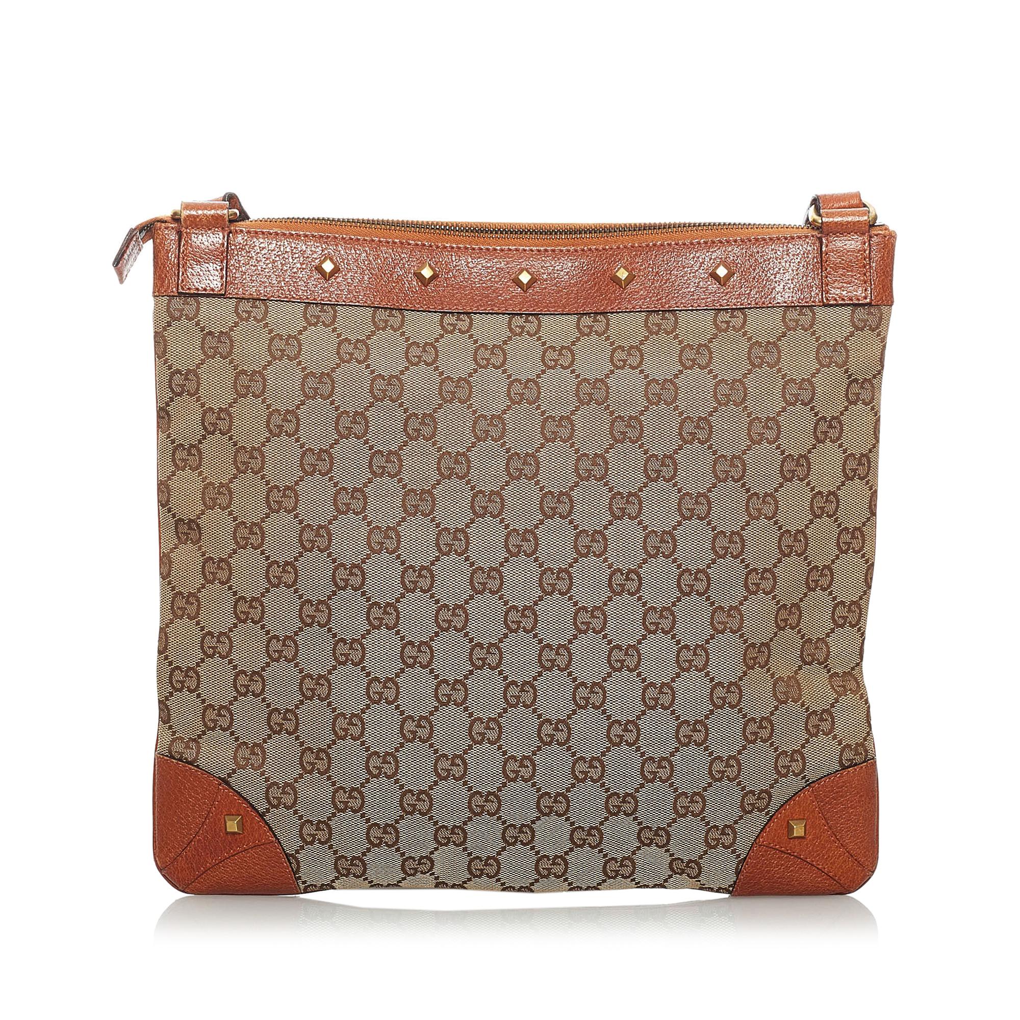 Gucci GG Canvas Nailhead Crossbody Bag (SHG-33698)