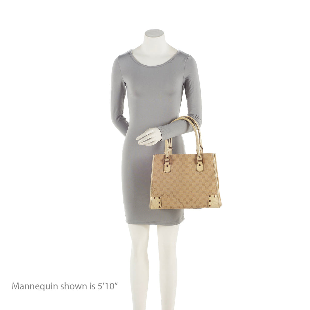 Gucci GG Canvas Studded Tote (SHF-22871)