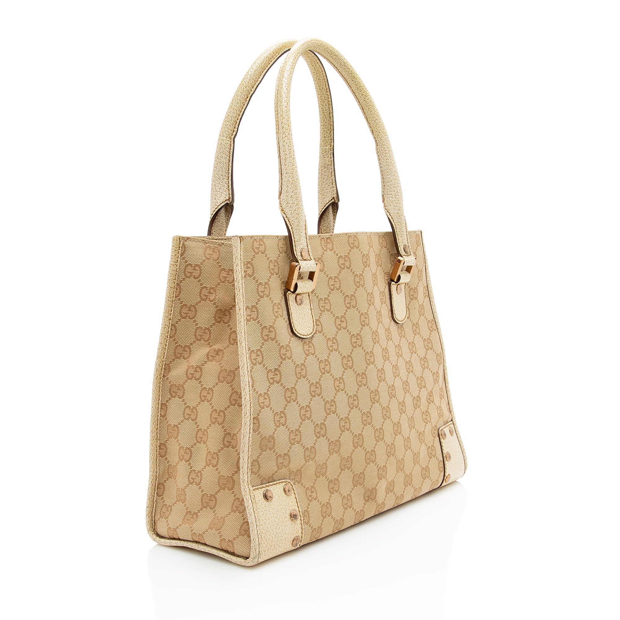 Gucci GG Canvas Studded Tote (SHF-22871)