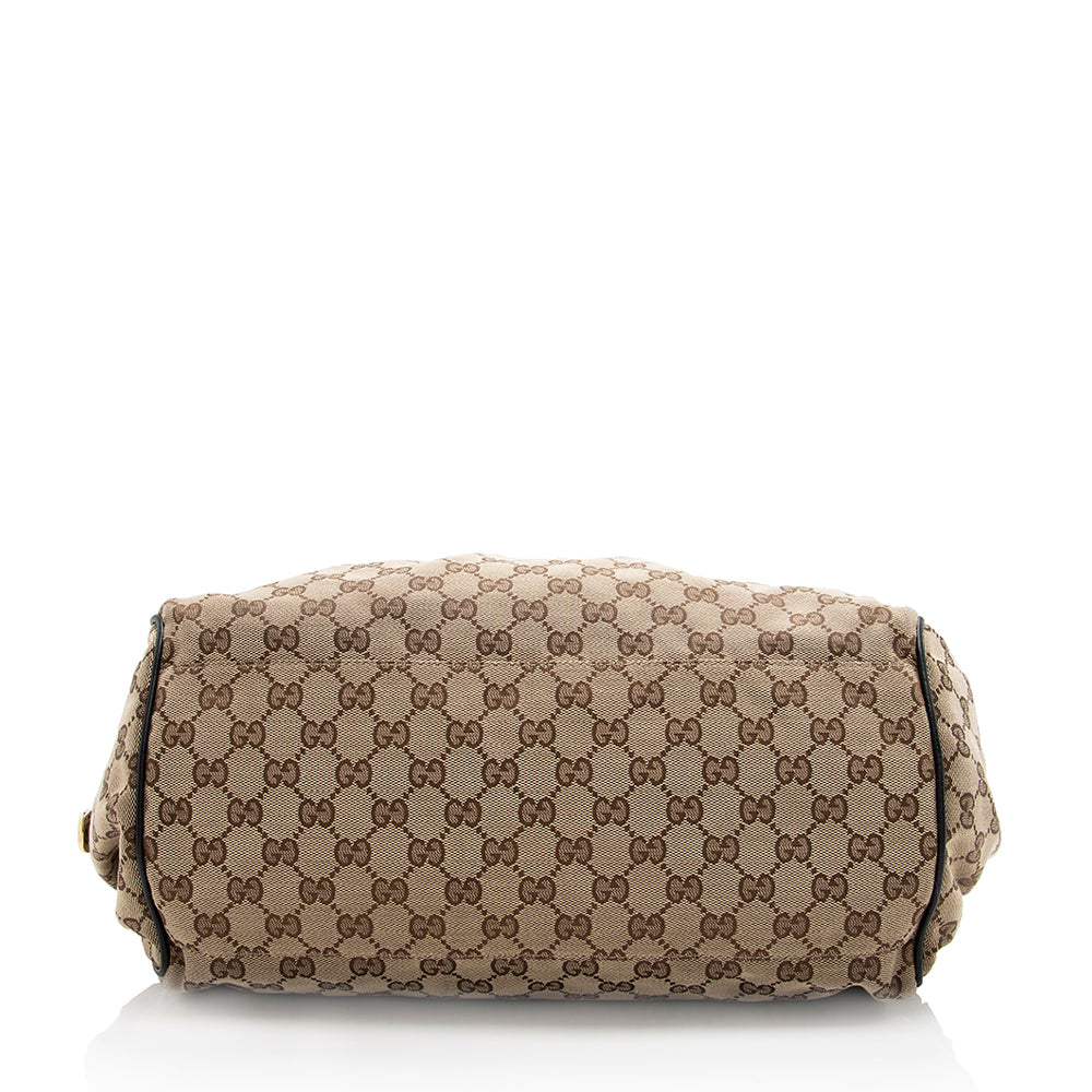 Gucci GG Canvas Sukey Satchel (SHF-18200)