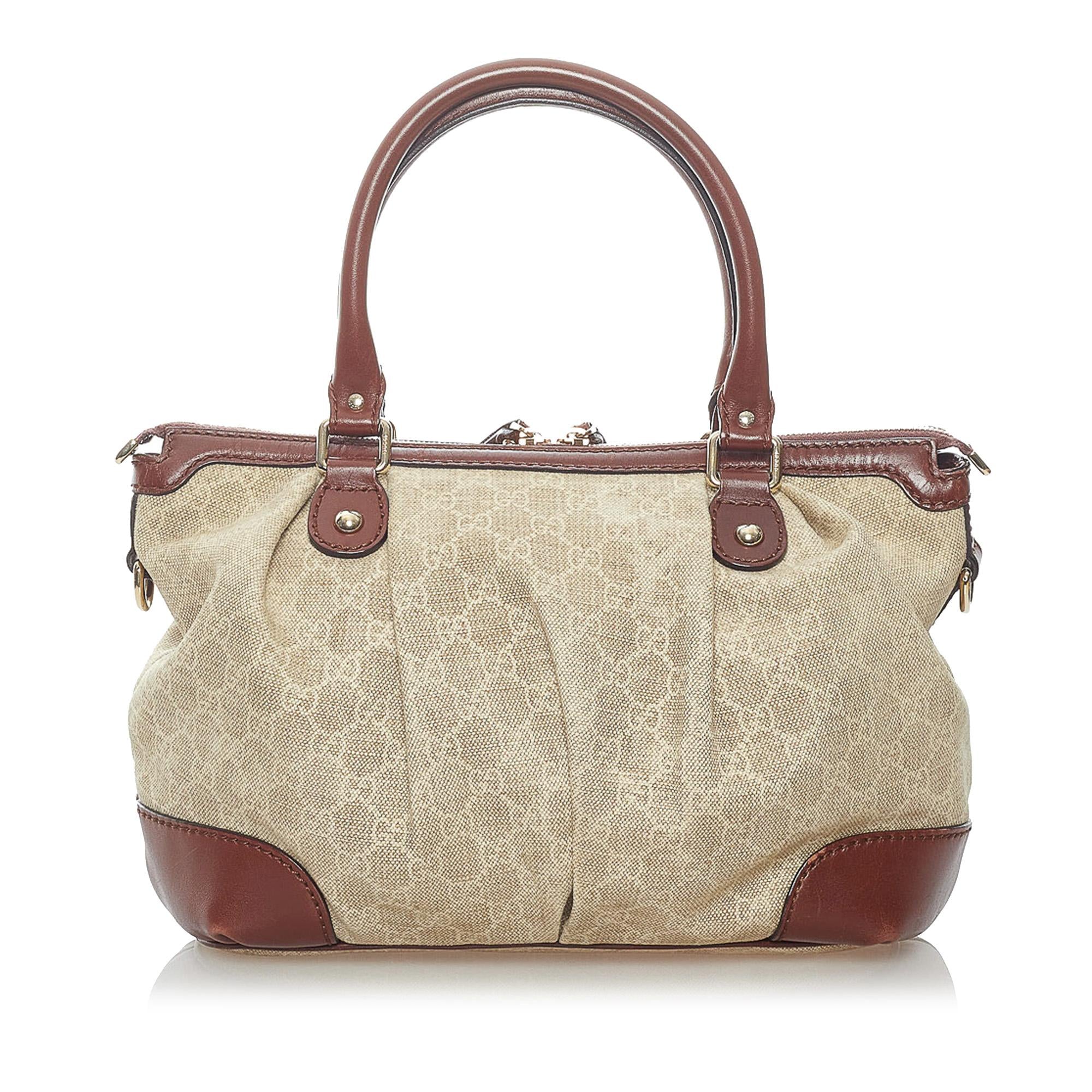 Gucci GG Canvas Sukey Satchel (SHG-32672)