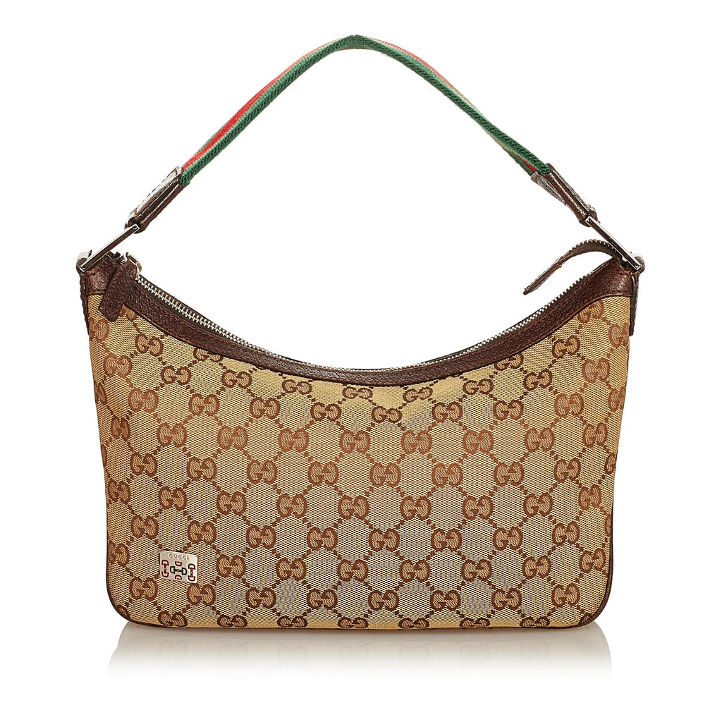 Gucci GG Canvas Web Baguette (SHG-31850)