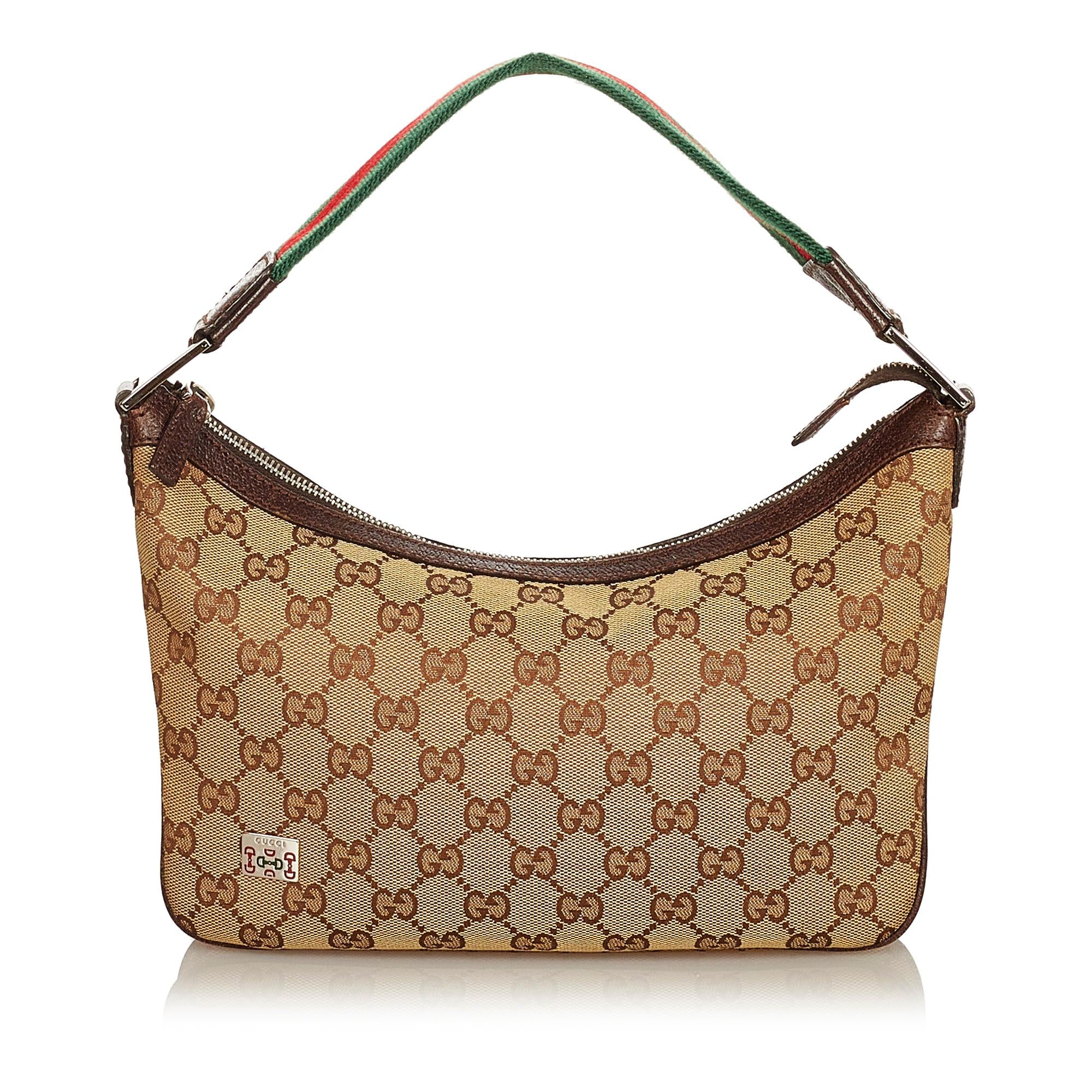 Gucci GG Canvas Web Baguette (SHG-31850)